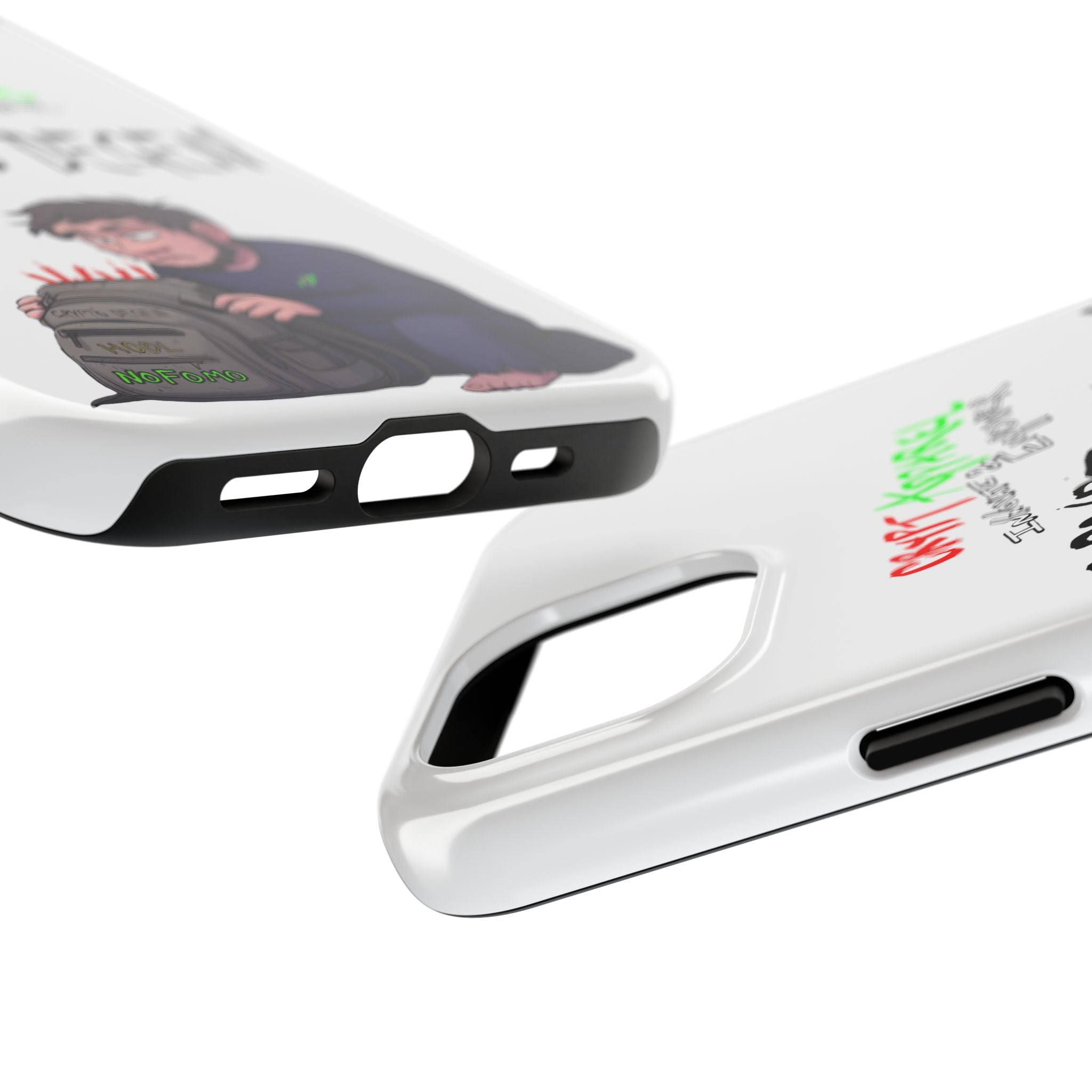 Crypto Degen Tough Phone Case — Cartoon HODL Backpack Design