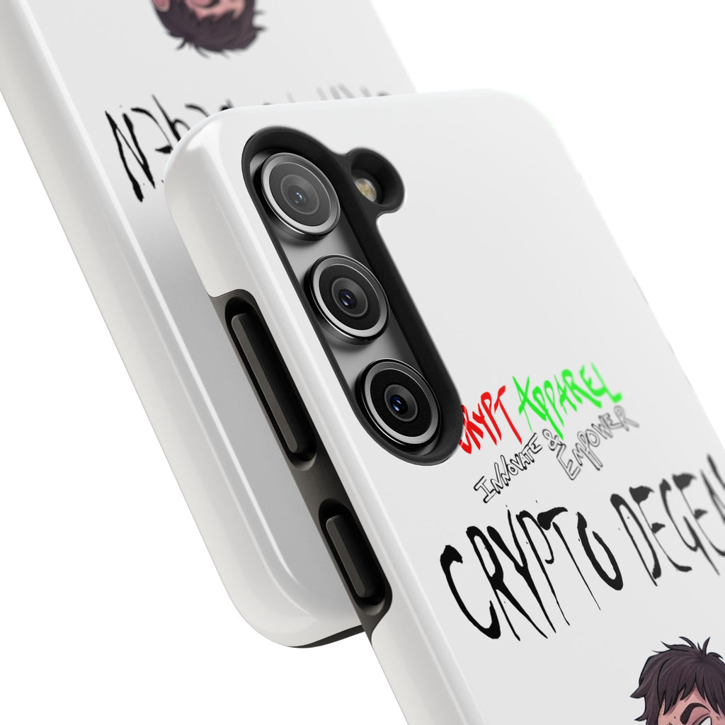 Crypto Degen Tough Phone Case — Cartoon HODL Backpack Design