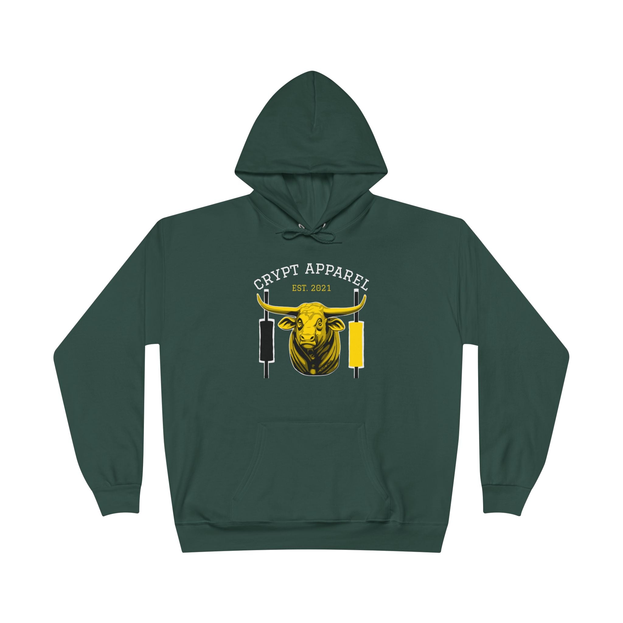 Golden Cross Bull Market Hoodie — 'Crypt Apparel' Crypto Trading Graphic Pullover