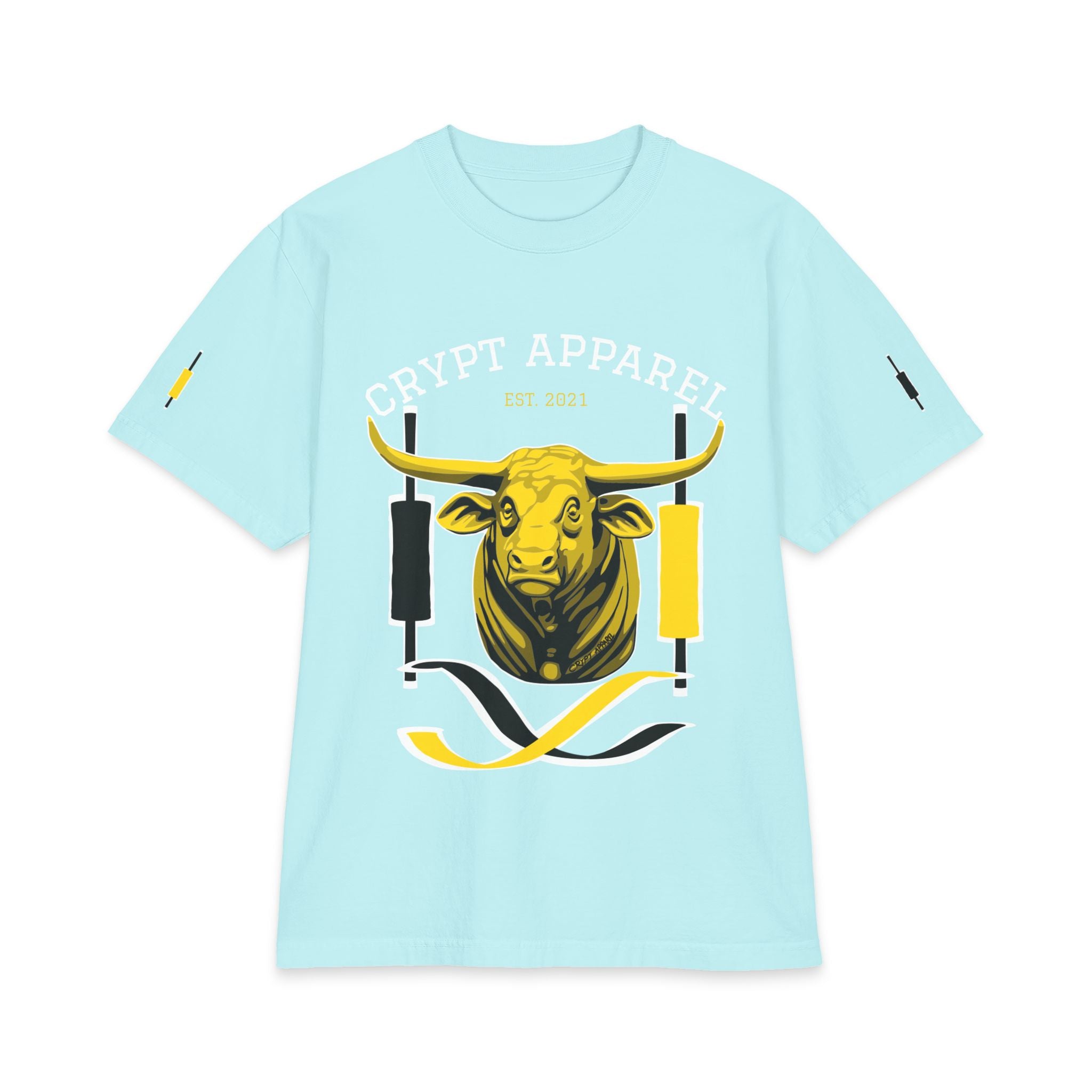 Golden Cross Bull Market T-Shirt — Crypt Apparel Est. 2021 Graphic Tee