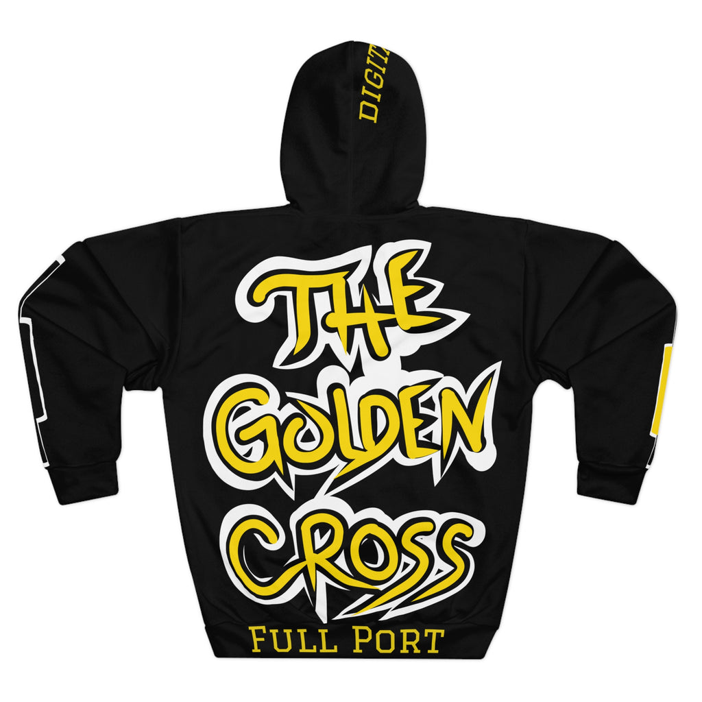 Golden Cross Crypto Bull Market Graphic Hoodie — "Crypt Apparel" Full Port Pullover