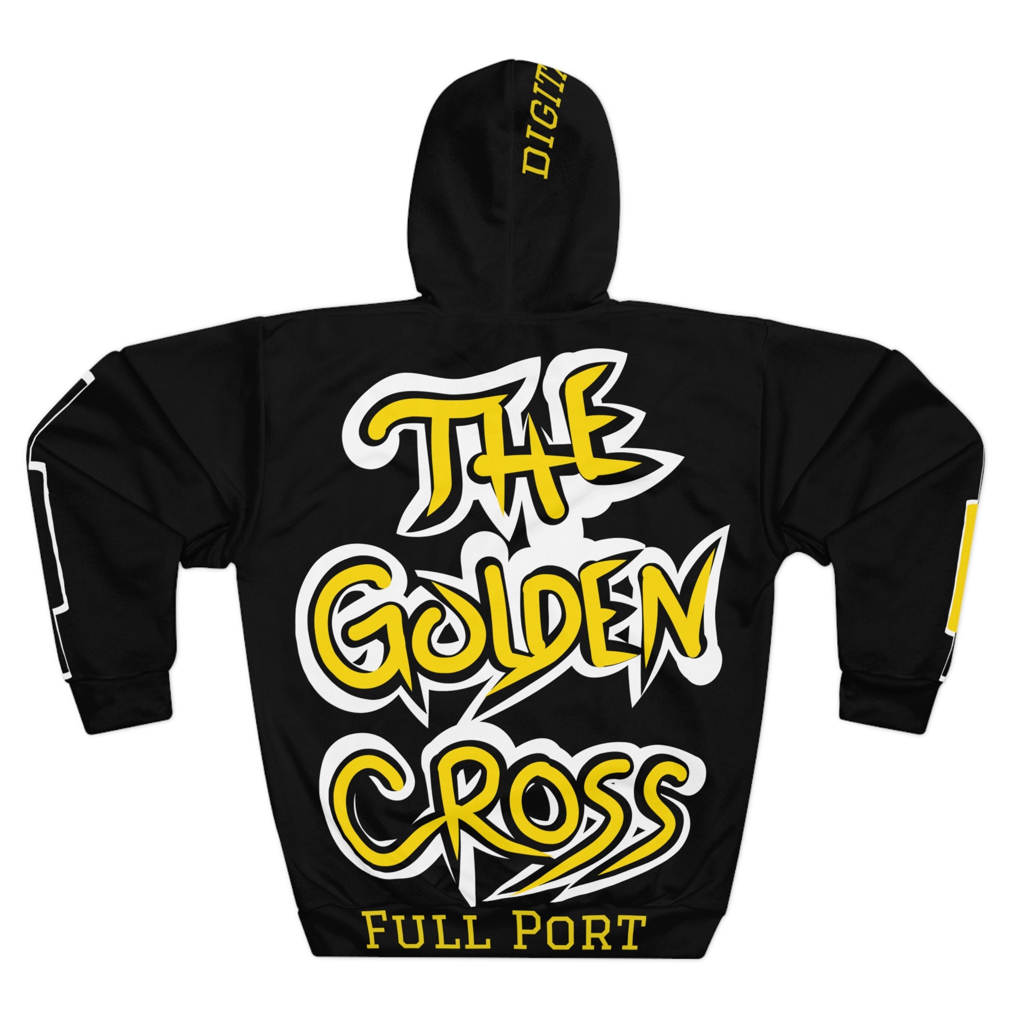 Golden Cross Crypto Bull Market Graphic Hoodie — "Crypt Apparel" Full Port Pullover