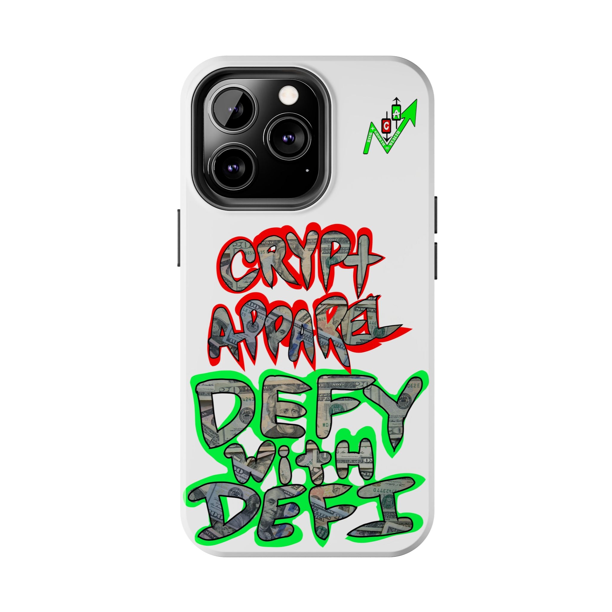 DEFY with DEFI Tough Phone Case — "Crypt Apparel: "Money" Graffiti Crypto Design