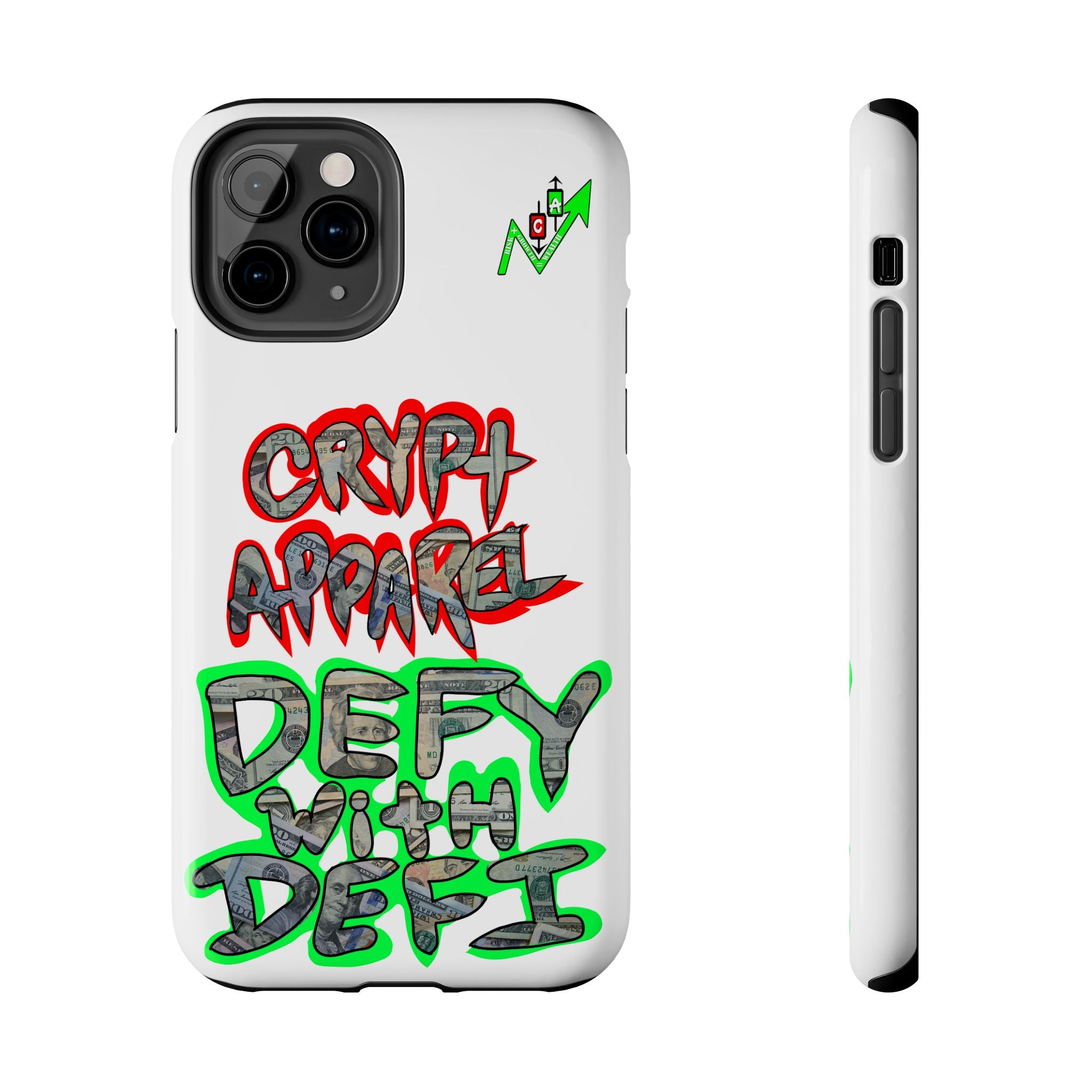 DEFY with DEFI Tough Phone Case — "Crypt Apparel: "Money" Graffiti Crypto Design