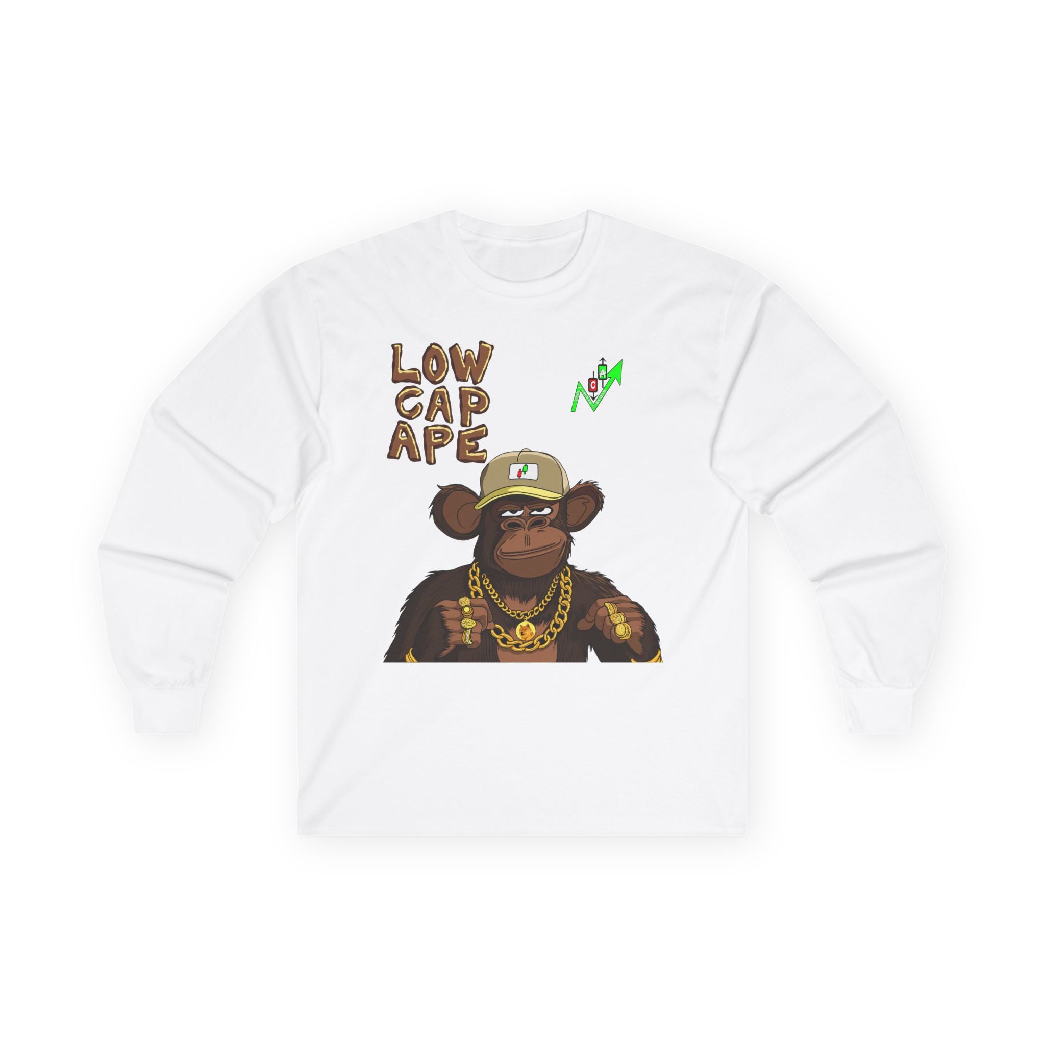 Low Cap Ape Long Sleeve Tee — Crypt Apparel Crypto Graphic