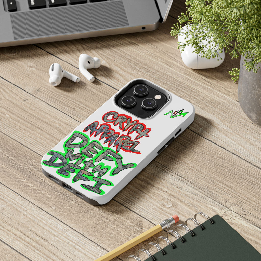 DEFY with DEFI Tough Phone Case — "Crypt Apparel: "Money" Graffiti Crypto Design