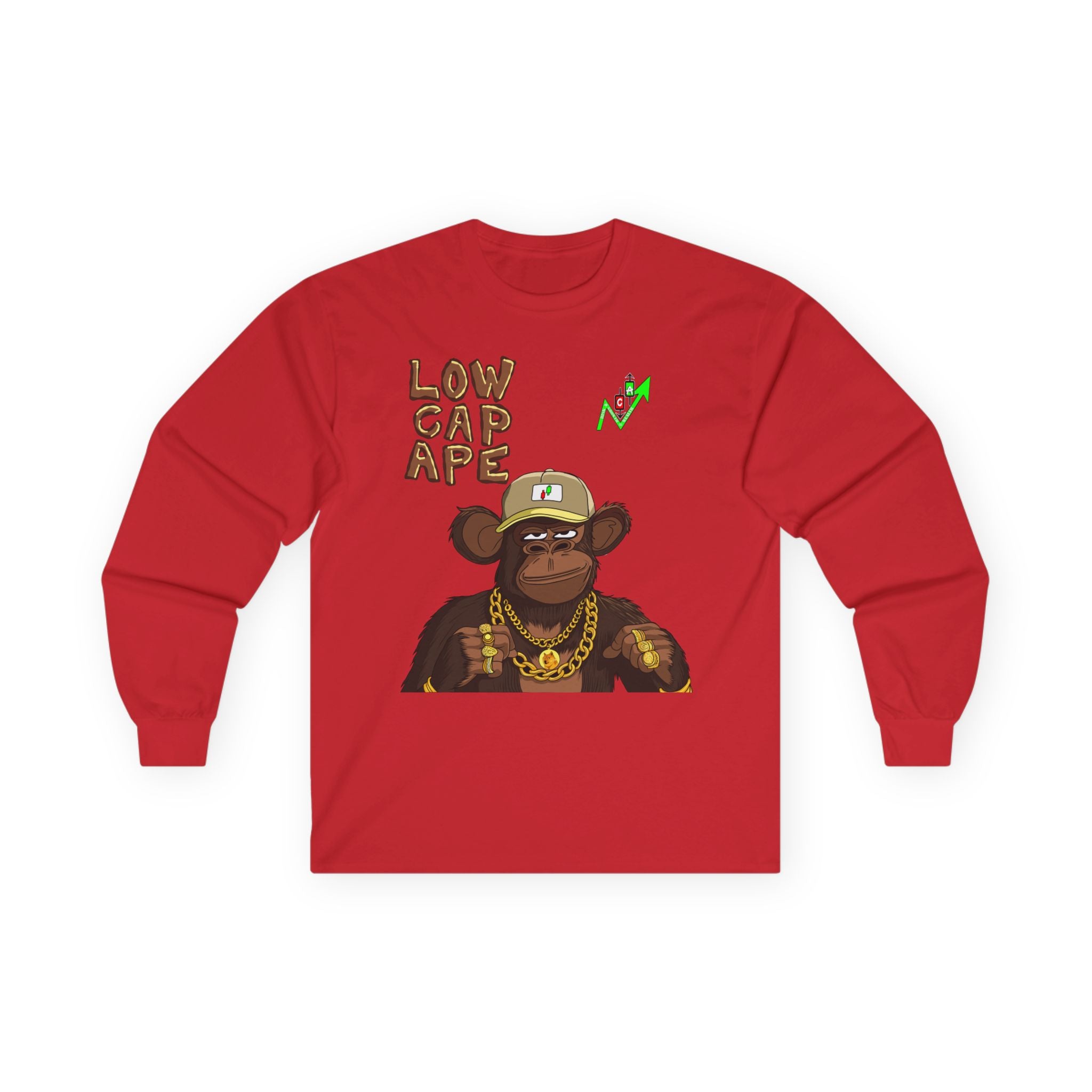 Low Cap Ape Long Sleeve Tee — Crypt Apparel Crypto Graphic