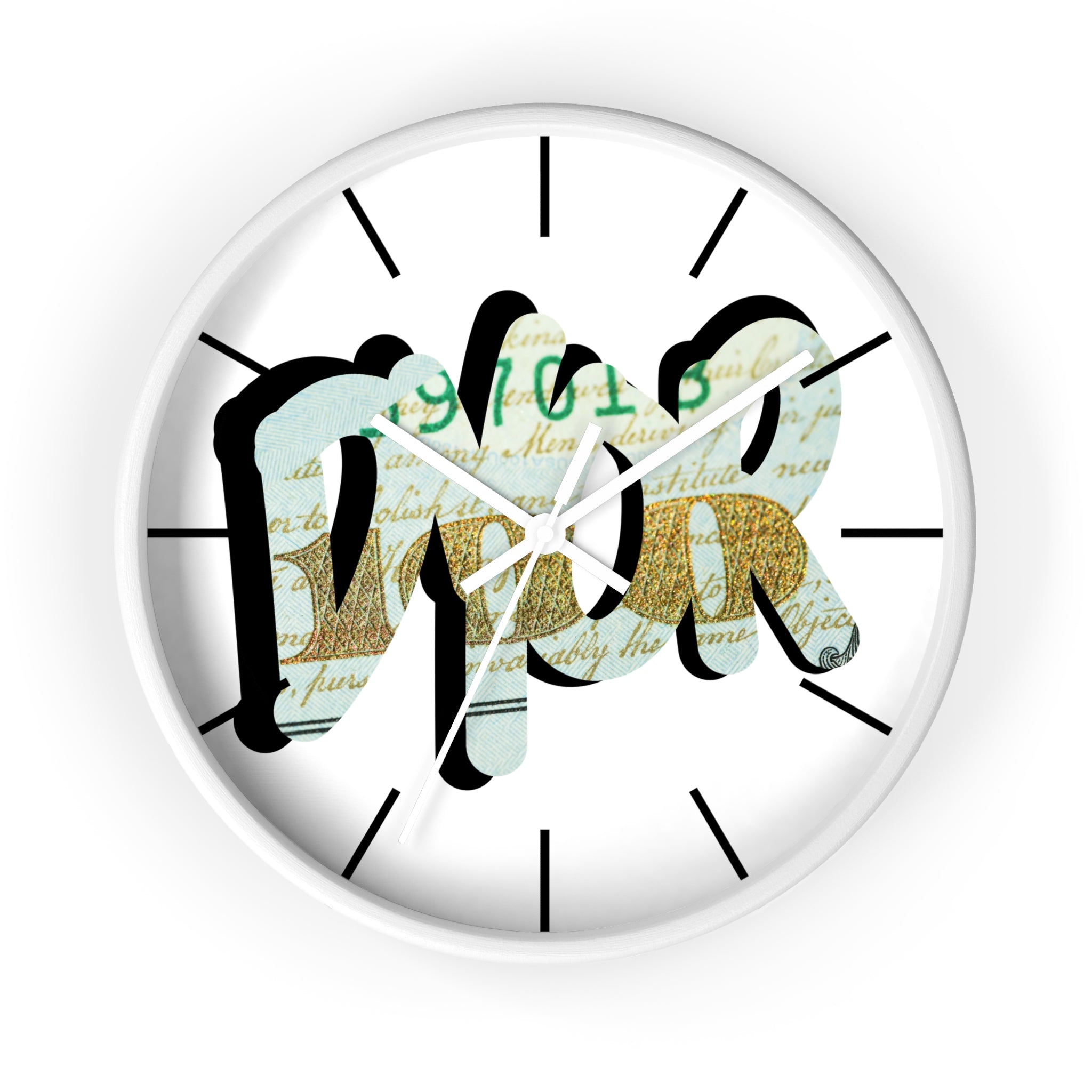DYOR Crypto Graffiti Script Wall Clock — Crypt Apparel Money Graphic