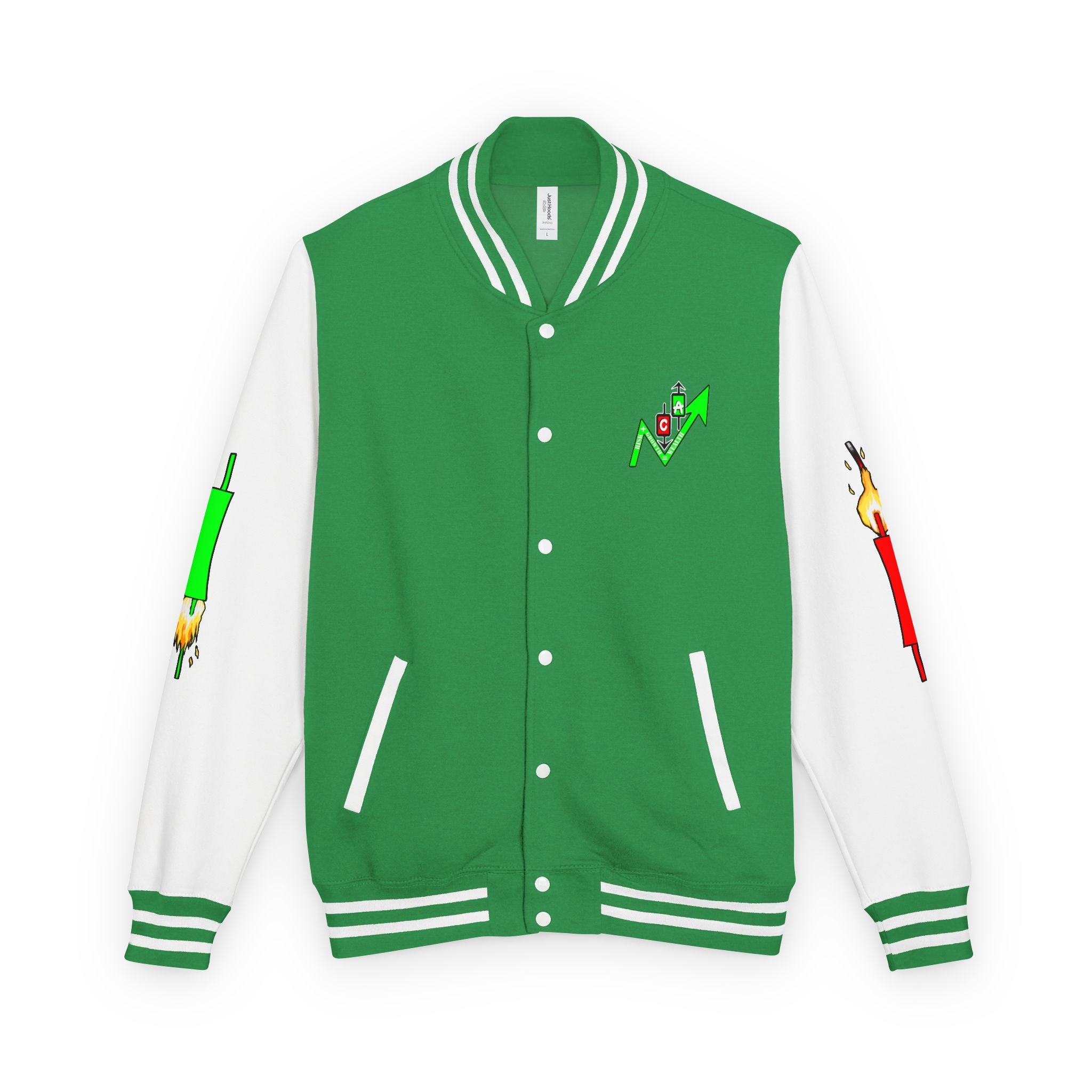Crypt Apparel Letterman Jacket — 'Crypto Trader' Neon Graffiti Varsity Jacket
