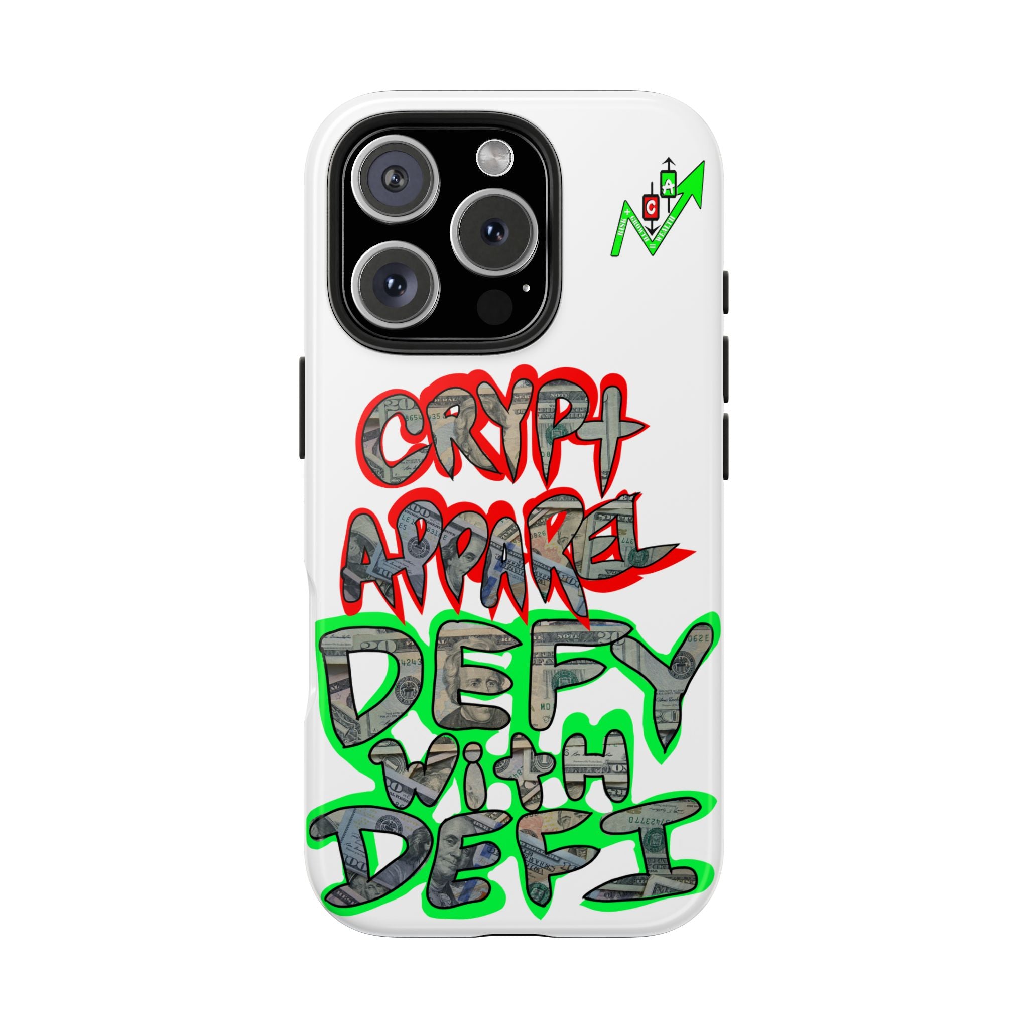DEFY with DEFI Tough Phone Case — "Crypt Apparel: "Money" Graffiti Crypto Design