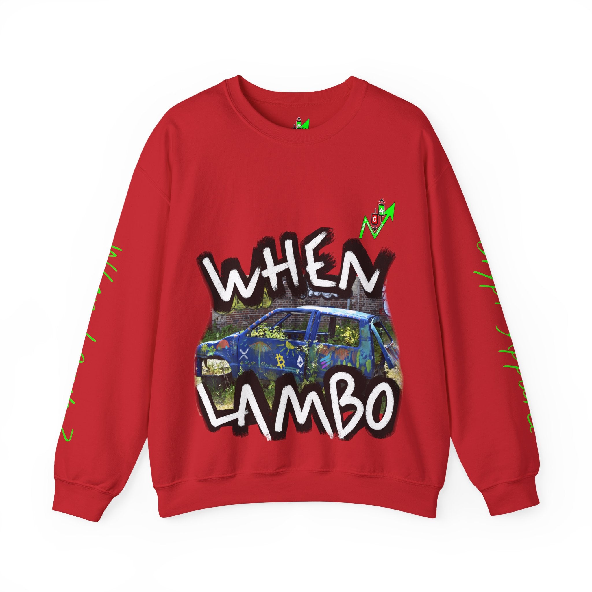 When Lambo Bitcoin inspired Graphic Crewneck Sweatshirt | Crypto Art Streetwear