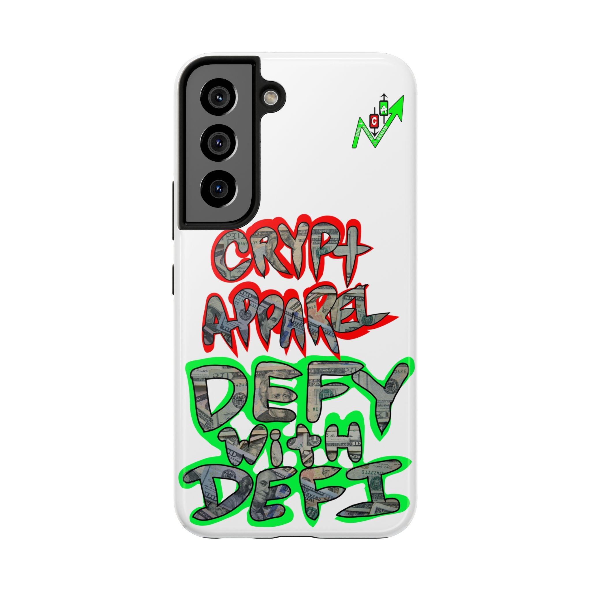 DEFY with DEFI Tough Phone Case — "Crypt Apparel: "Money" Graffiti Crypto Design