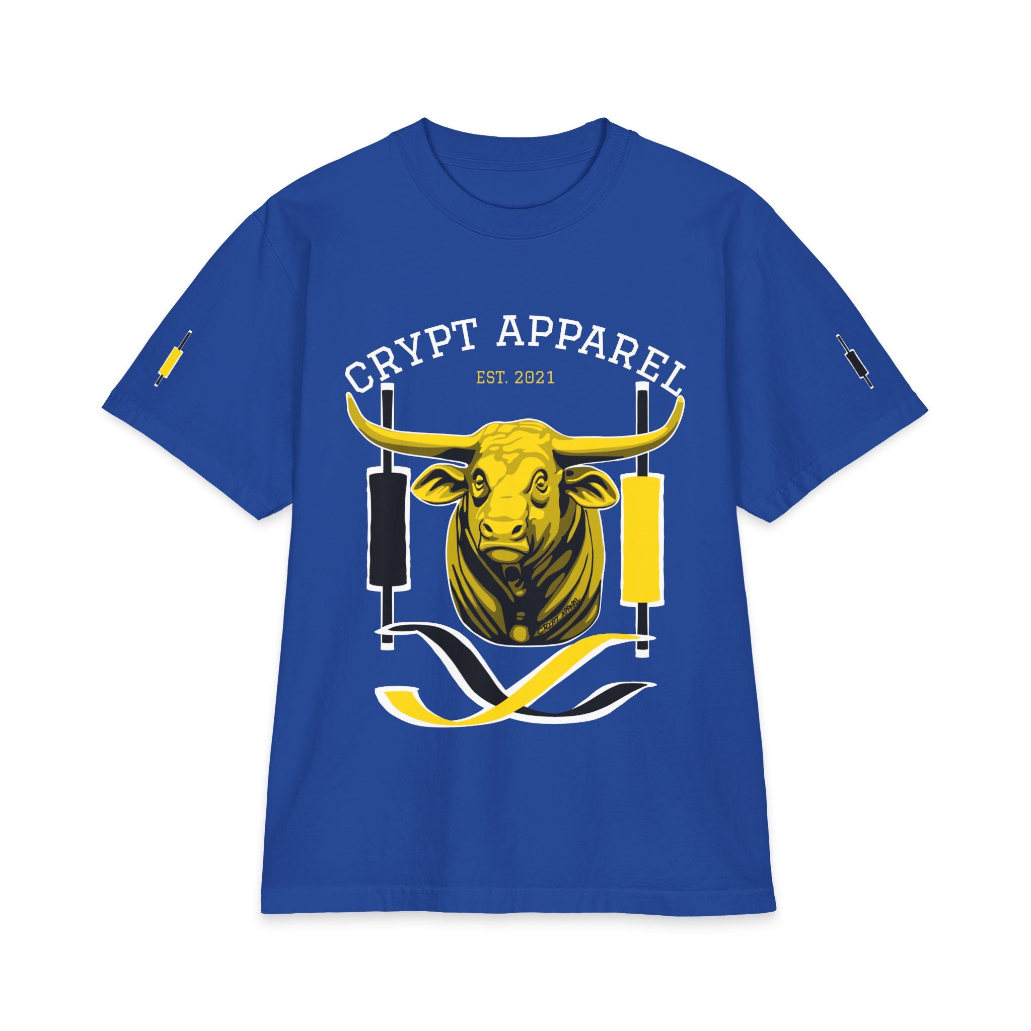 Golden Cross Bull Market T-Shirt — Crypt Apparel Est. 2021 Graphic Tee