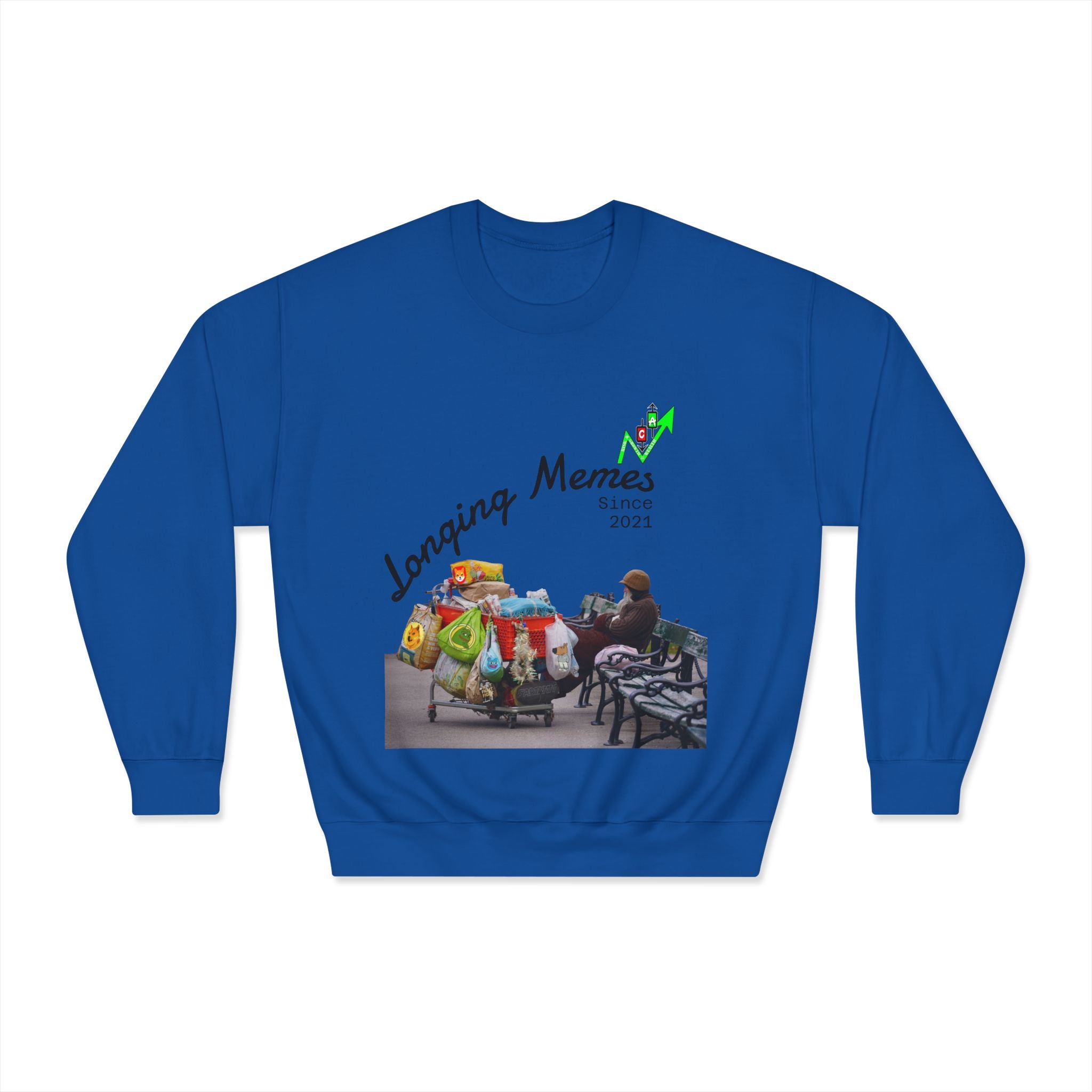 Bag Holders Meme Coin Crypto Crewneck Sweatshirt — "Crypt Apparel" Graphic