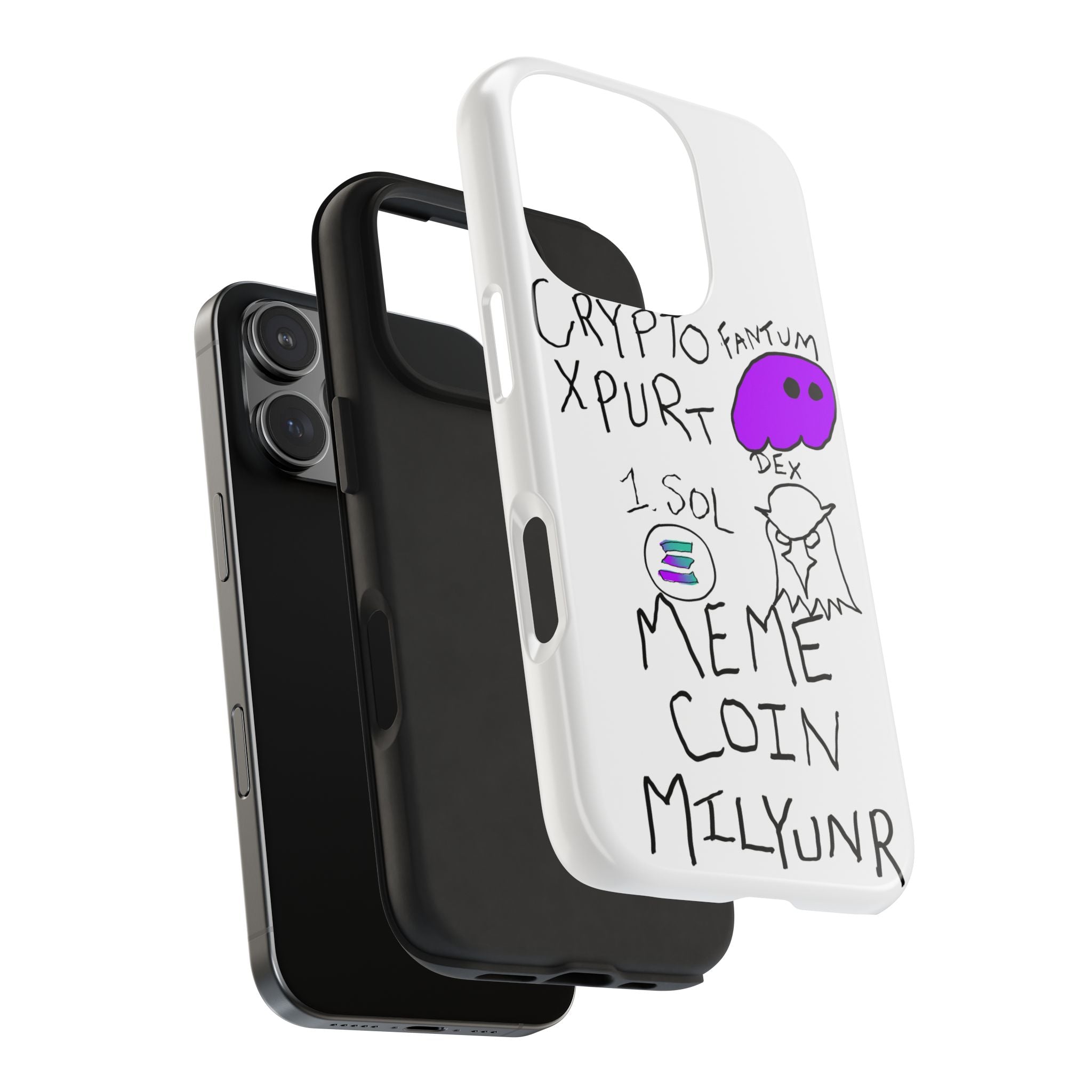 Meme Coin Millionaire Tough Phone Case — Crypto Meme Coin Doodle Design ("Meme Coin Milyunr")
