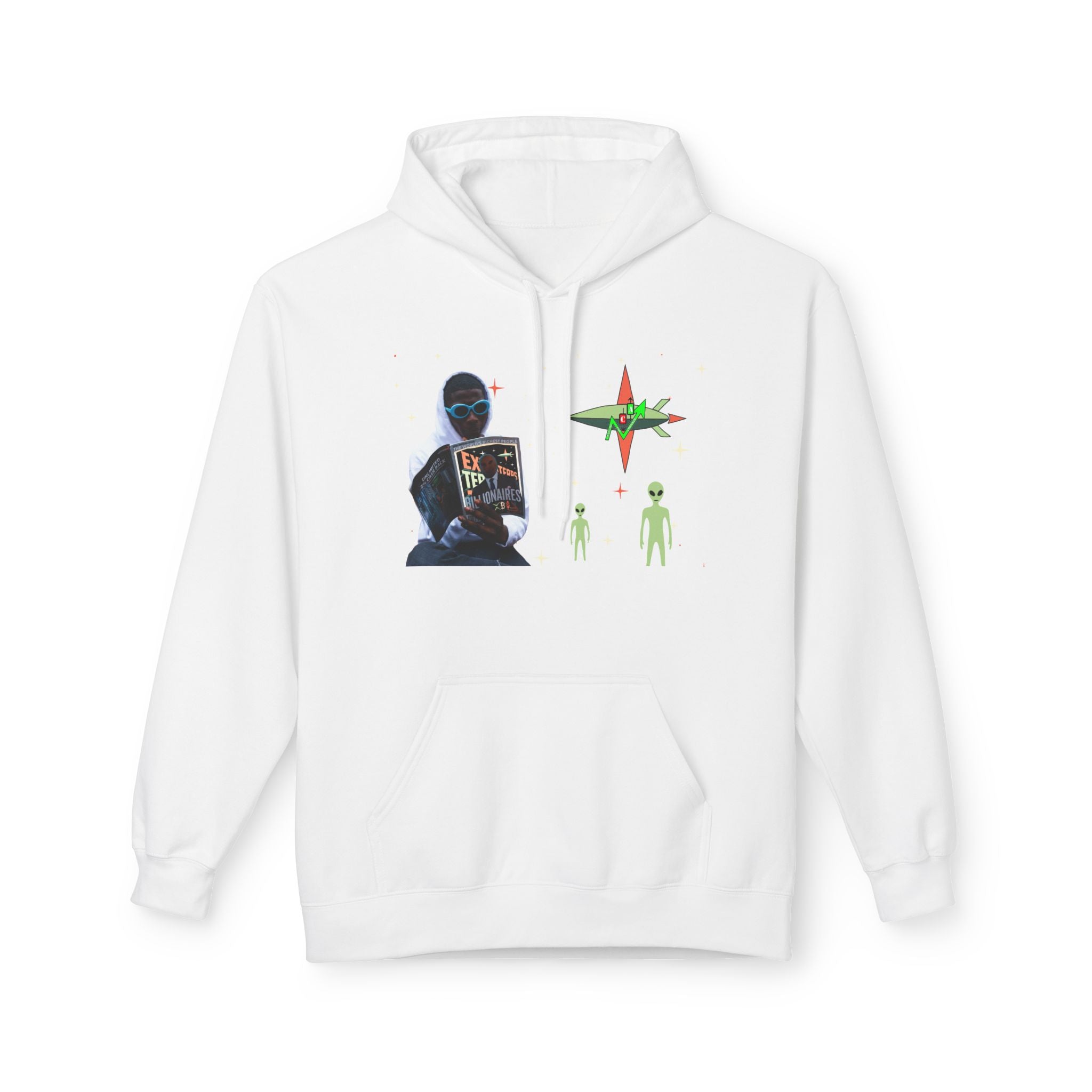 Extra Terrestrial Traders Crypto Hoodie — “Not Alone” Crypt Apparel Retro Sci‑Fi Graphic