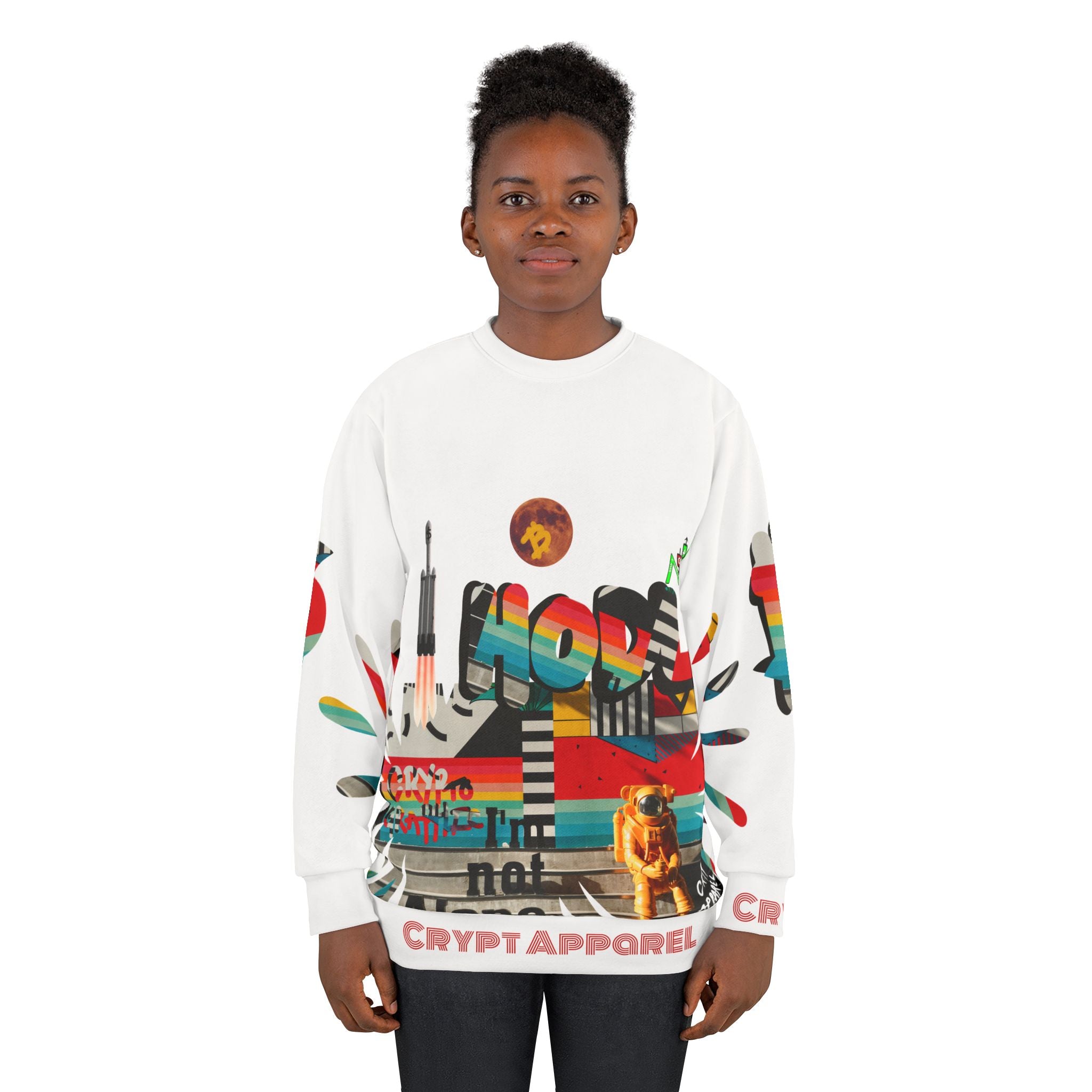 Urban Jungle crypto Sweatshirt | Crypt Apparel Graffiti Collage, 'Bitcoin Inspired' Graphic