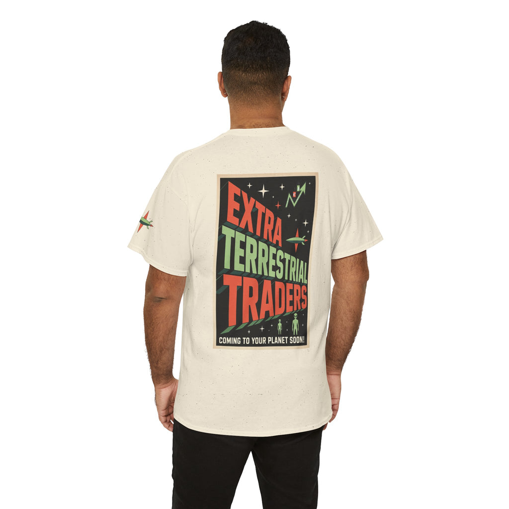 Extra Terrestrial Traders Crypto Graphic Tee — Retro Alien Poster Shirt