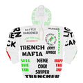 White Crypto Meme Coin Trenches Hoodie by Crypt Apparel
