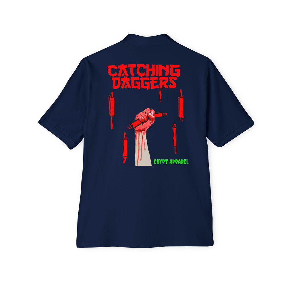 Catching Daggers Crypto Polo — Crypt Apparel Graphic Men's Piqué Shirt