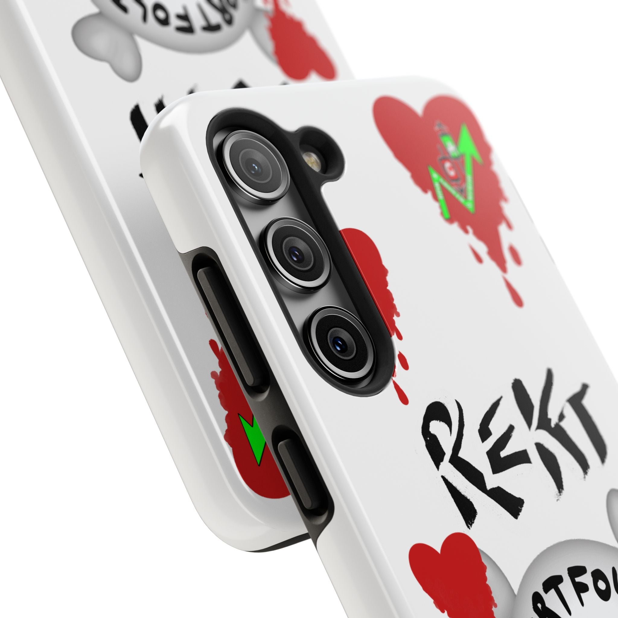 Rekt Portfolio Tough Phone Case — Skull & Dripping Heart Protective Cover