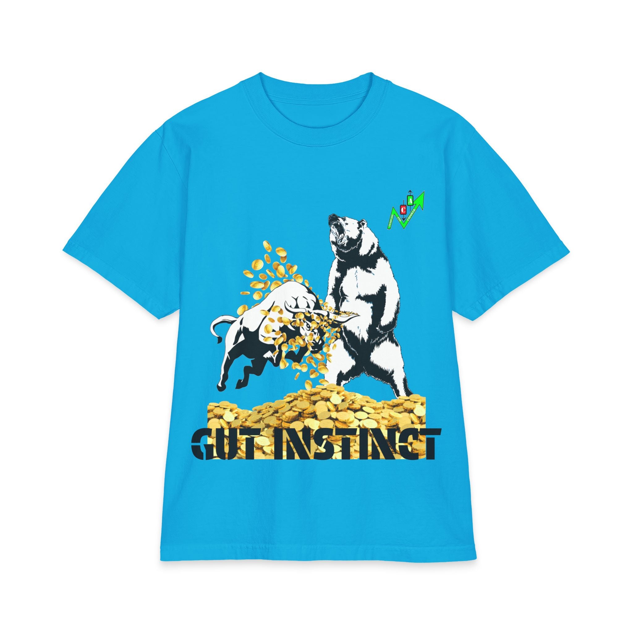 Gut Instinct Bull vs Bear Graphic Tee – Crypt Apparel "Slay the Bears" Stock Market Shirt