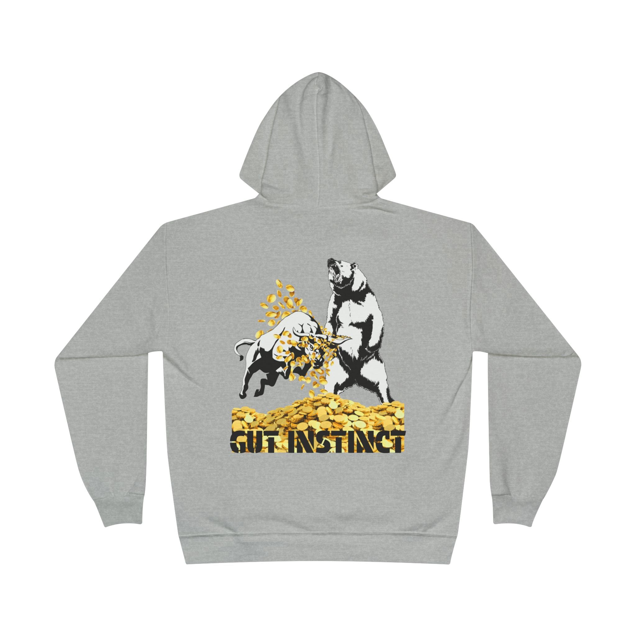 Gut Instinct Bull vs Bear Crypto Hoodie - Dual Sided Slay The Bears Streetwear Pullover