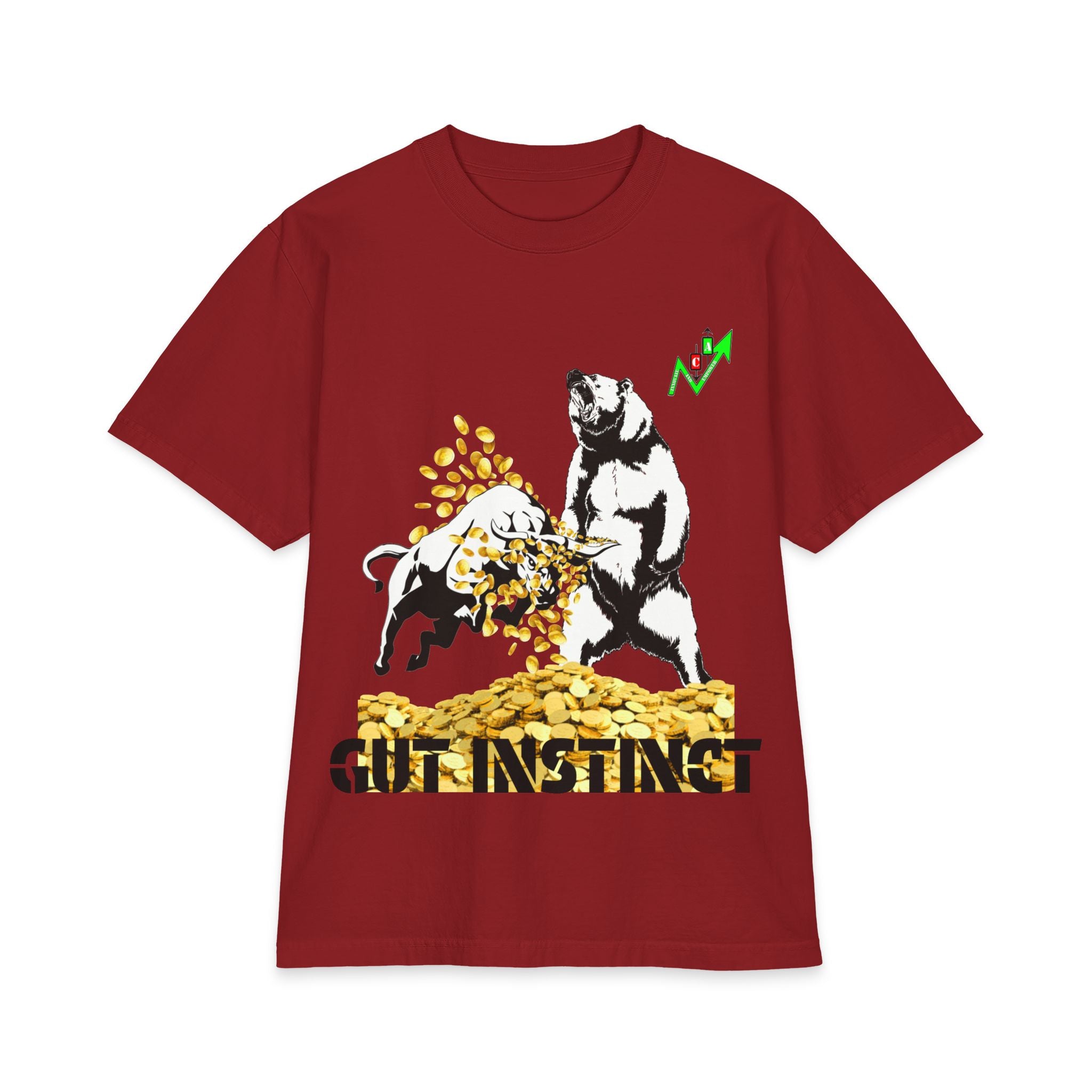 Gut Instinct Bull vs Bear Graphic Tee – Crypt Apparel "Slay the Bears" Stock Market Shirt