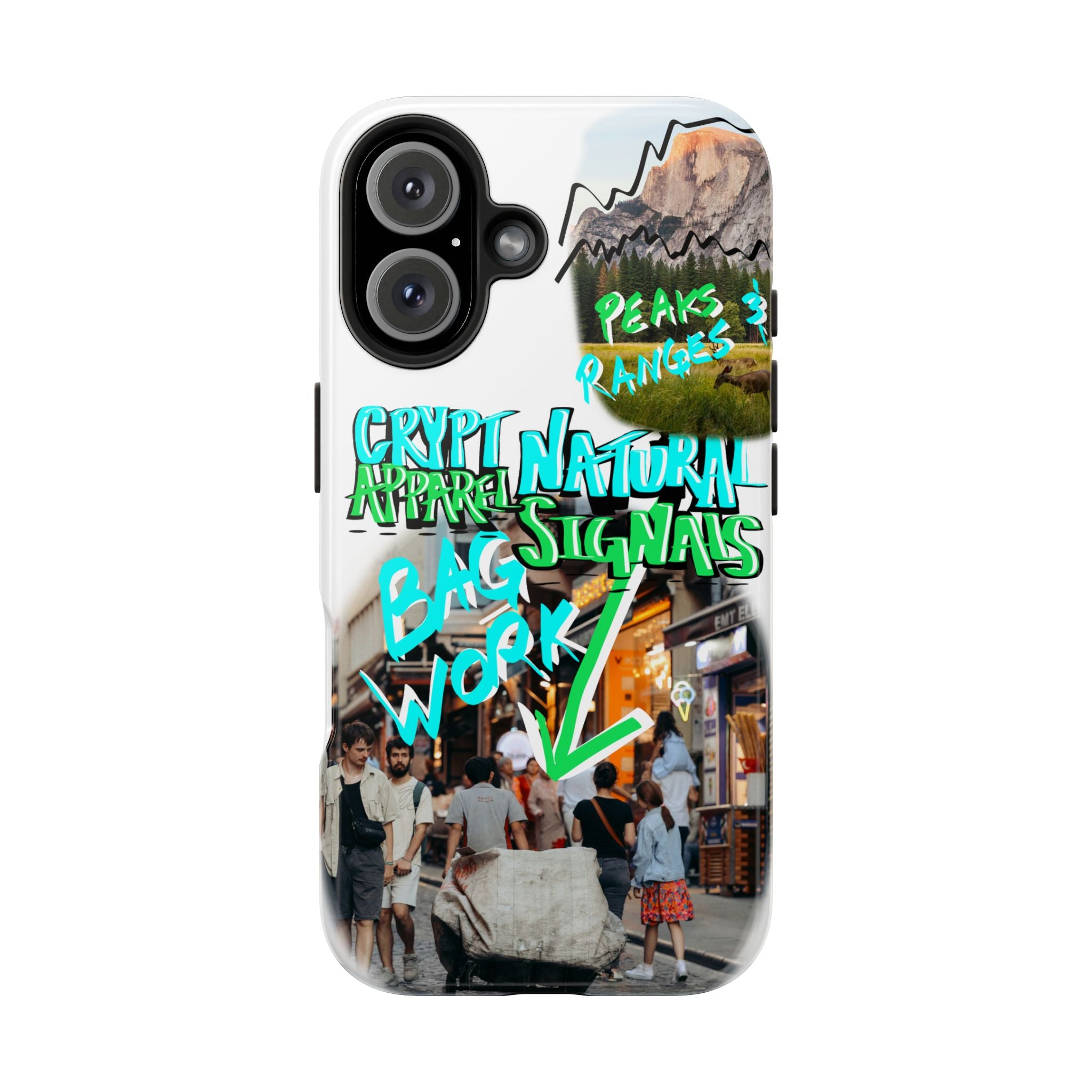 Natural Signals Tough Phone Case — Crypt Apparel Street Collage Design
