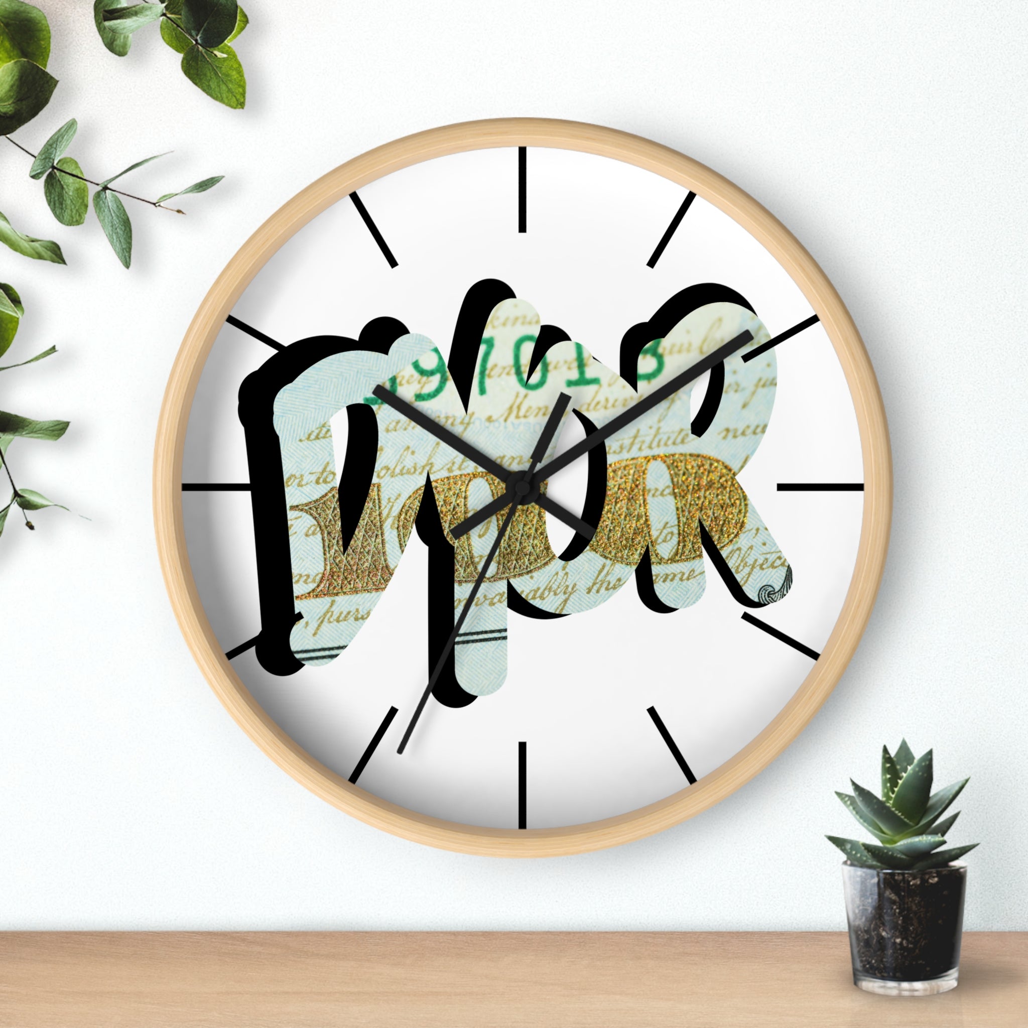DYOR Crypto Graffiti Script Wall Clock — Crypt Apparel Money Graphic