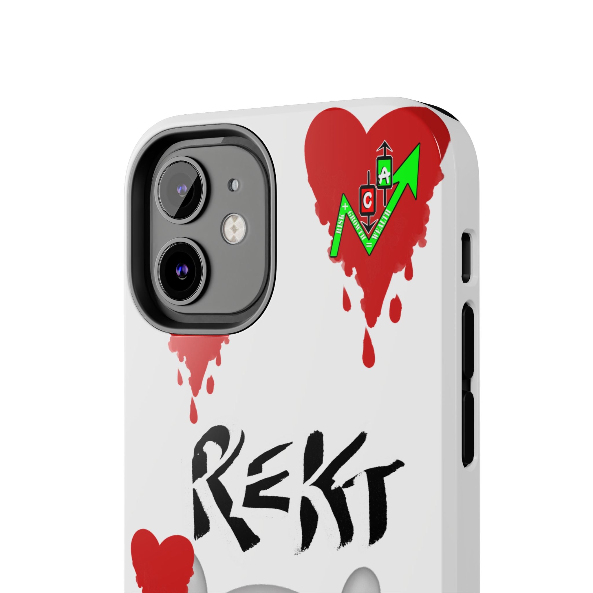 Rekt Portfolio Tough Phone Case — Skull & Dripping Heart Protective Cover