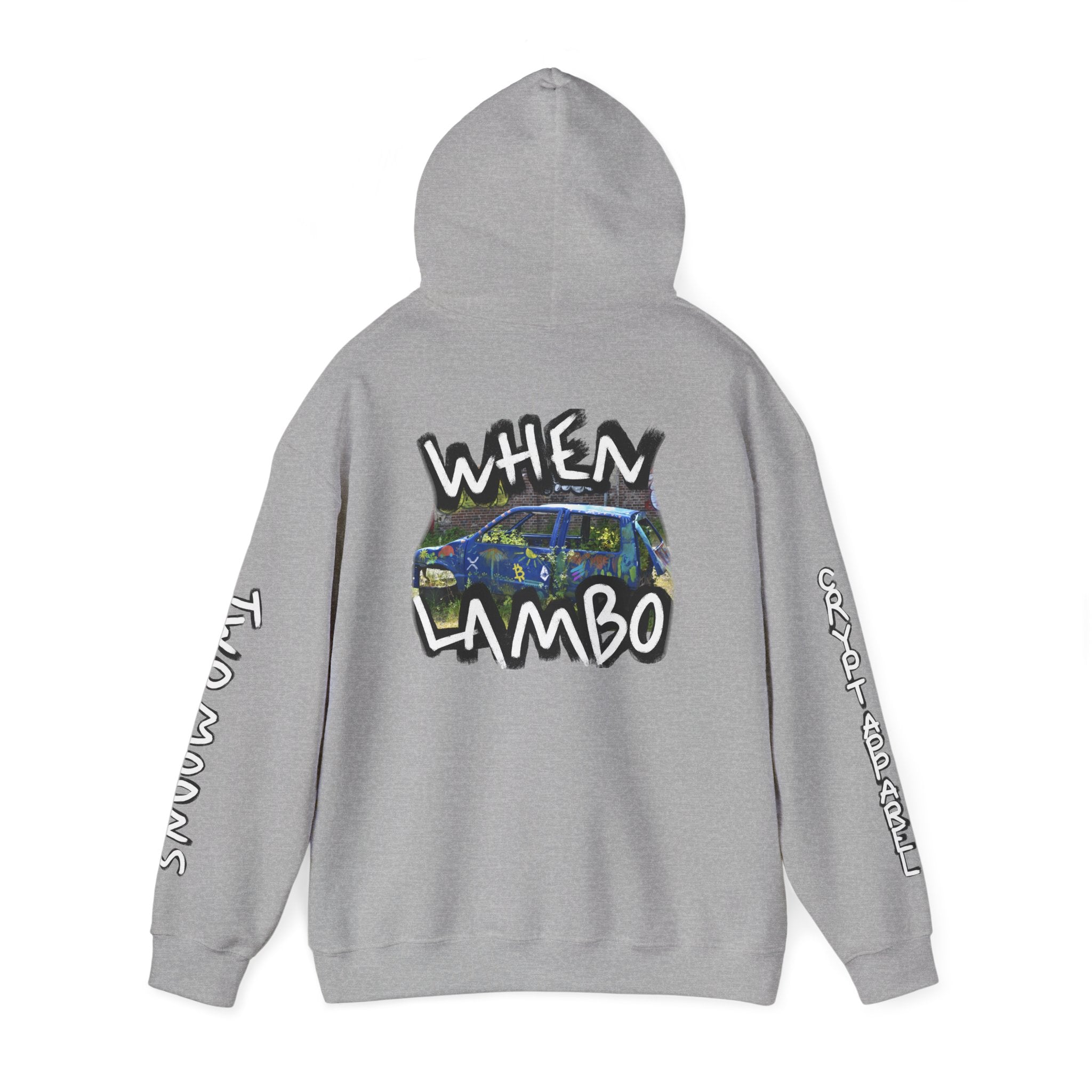 When Lambo Crypto Hoodie | Crypt Apparel Bitcoin Inspired Graffiti Design