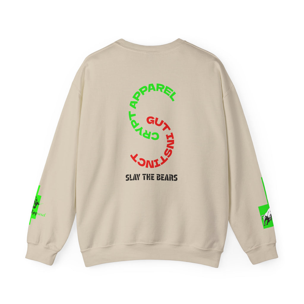 Gut Instinct Bulls Vs Bears Crewneck Sweatshirt — Crypt Apparel 'Slay The Bears' Graphic Pullover
