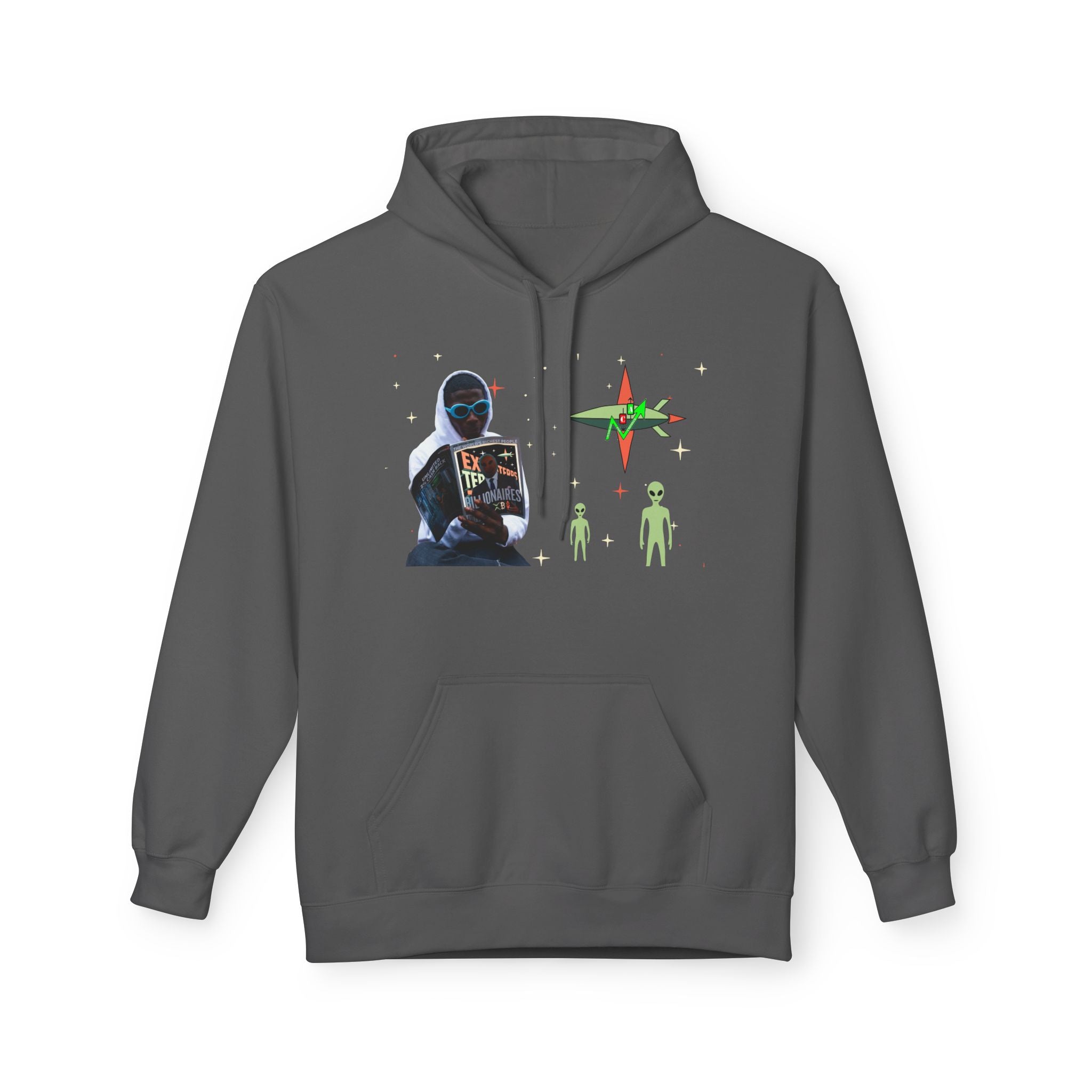 Extra Terrestrial Traders Crypto Hoodie — “Not Alone” Crypt Apparel Retro Sci‑Fi Graphic
