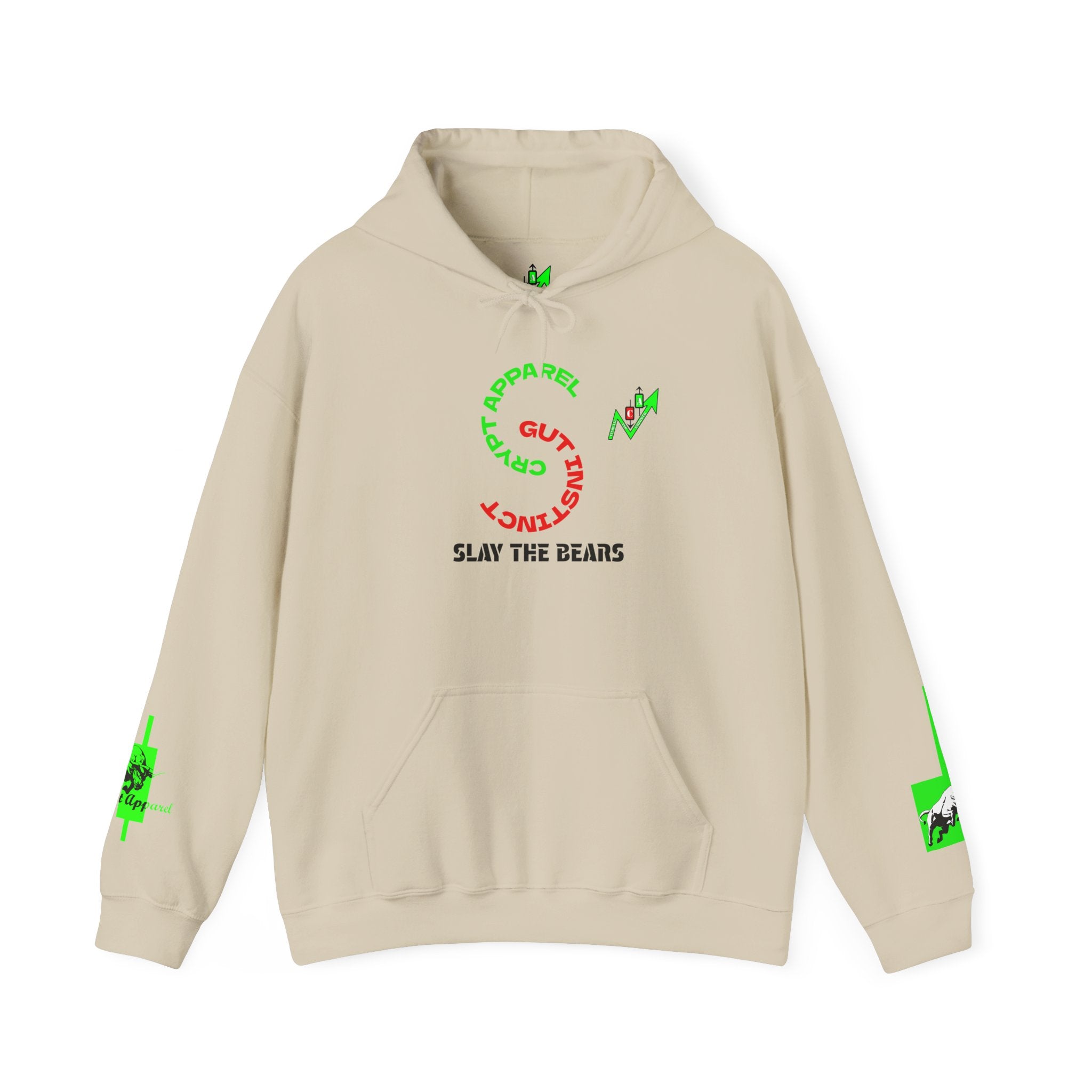 Gut Instinct Bull vs Bear Crypto Hoodie - Slay The Bears Streetwear Pullover