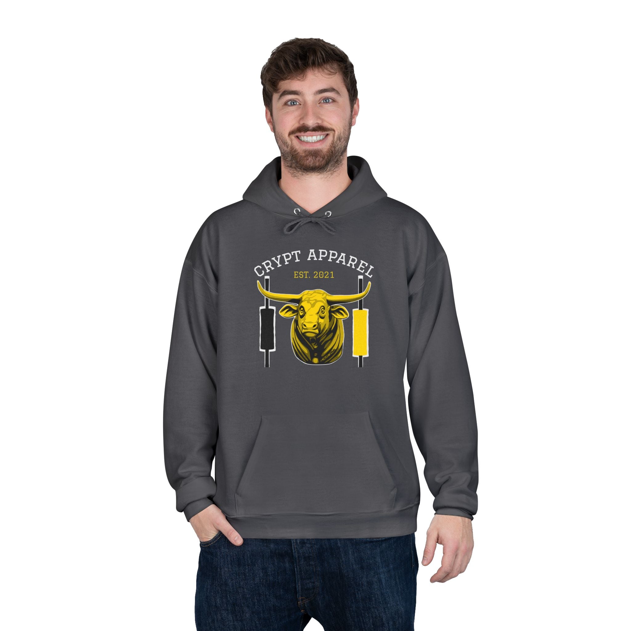 Golden Cross Bull Market Hoodie — 'Crypt Apparel' Crypto Trading Graphic Pullover