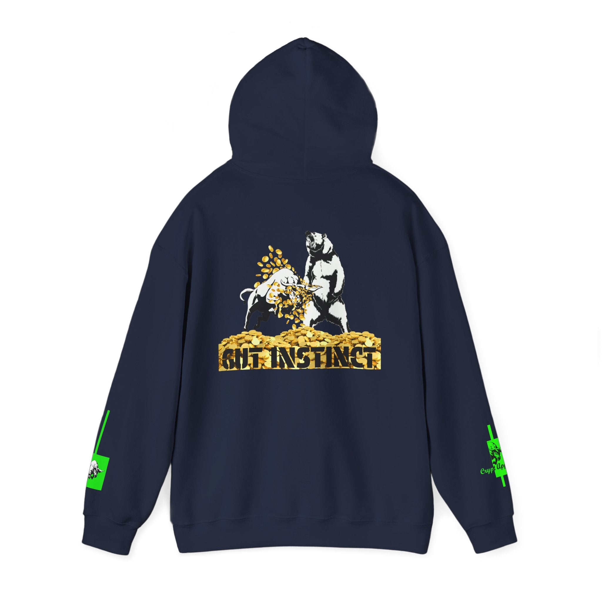 Gut Instinct Bulls vs Bears Hoodie — Crypt Apparel “Slay the Bears” Crypto Graphic Hoodie