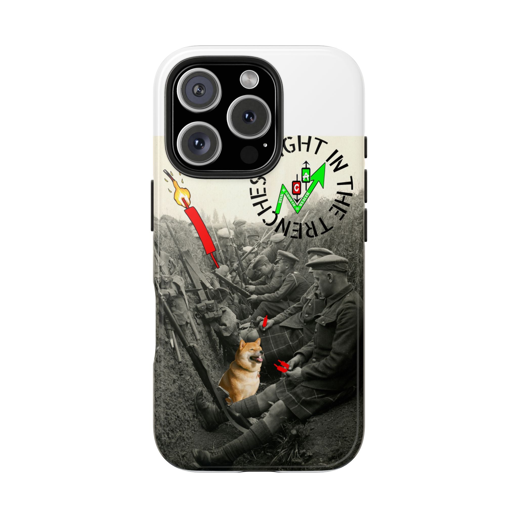 The Trenches Tough Phone Case — Crypt Apparel Trench Dog & Candle Design