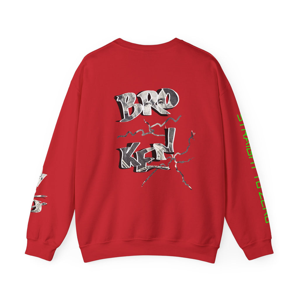 Brokenomics Crypto Crewneck Sweatshirt — Crypt Apparel Graphic Pullover with Neon Green Accents