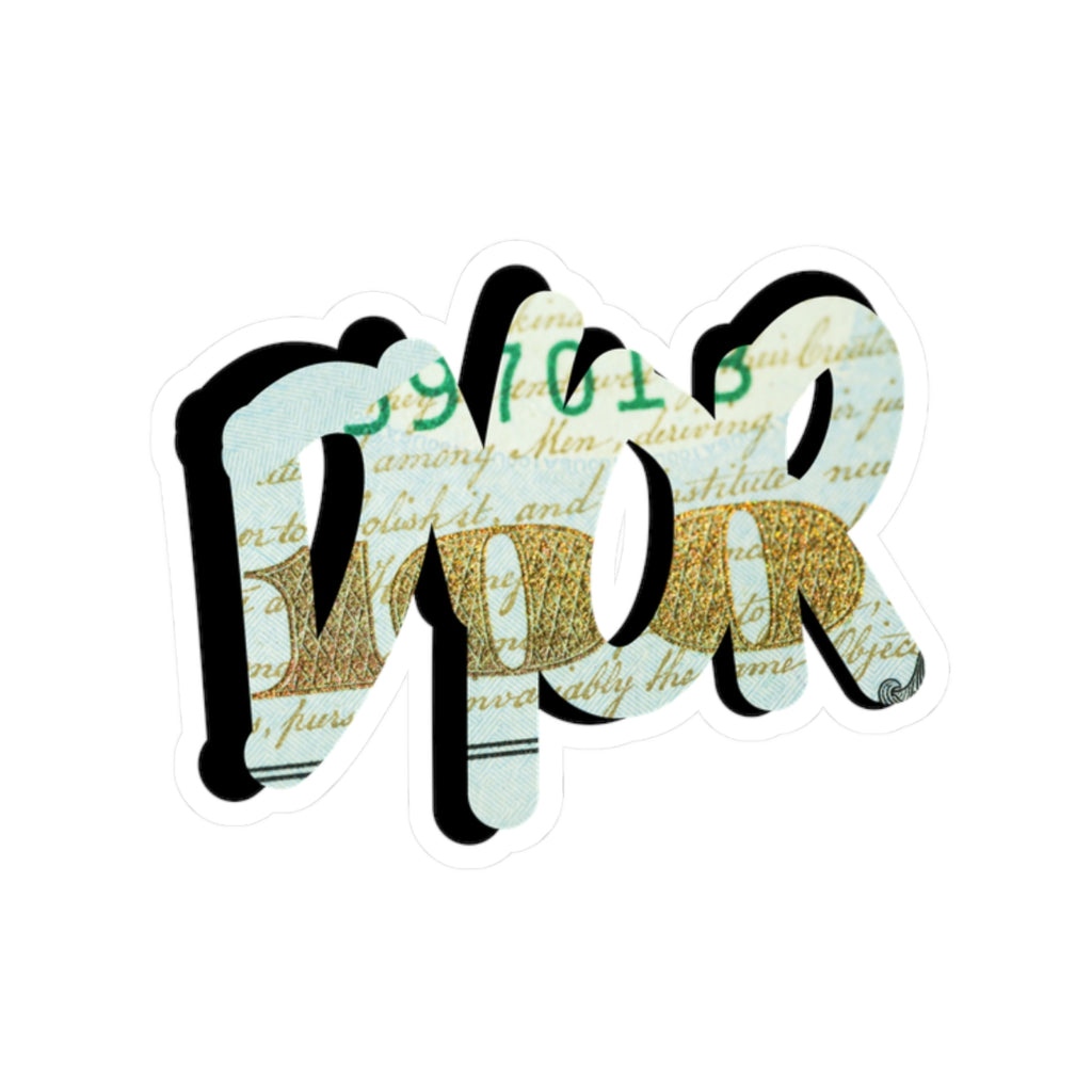 DYOR Graffiti Script Crypto Kiss-Cut Sticker — Crypt Apparel Retro Money Script Laptop Decal
