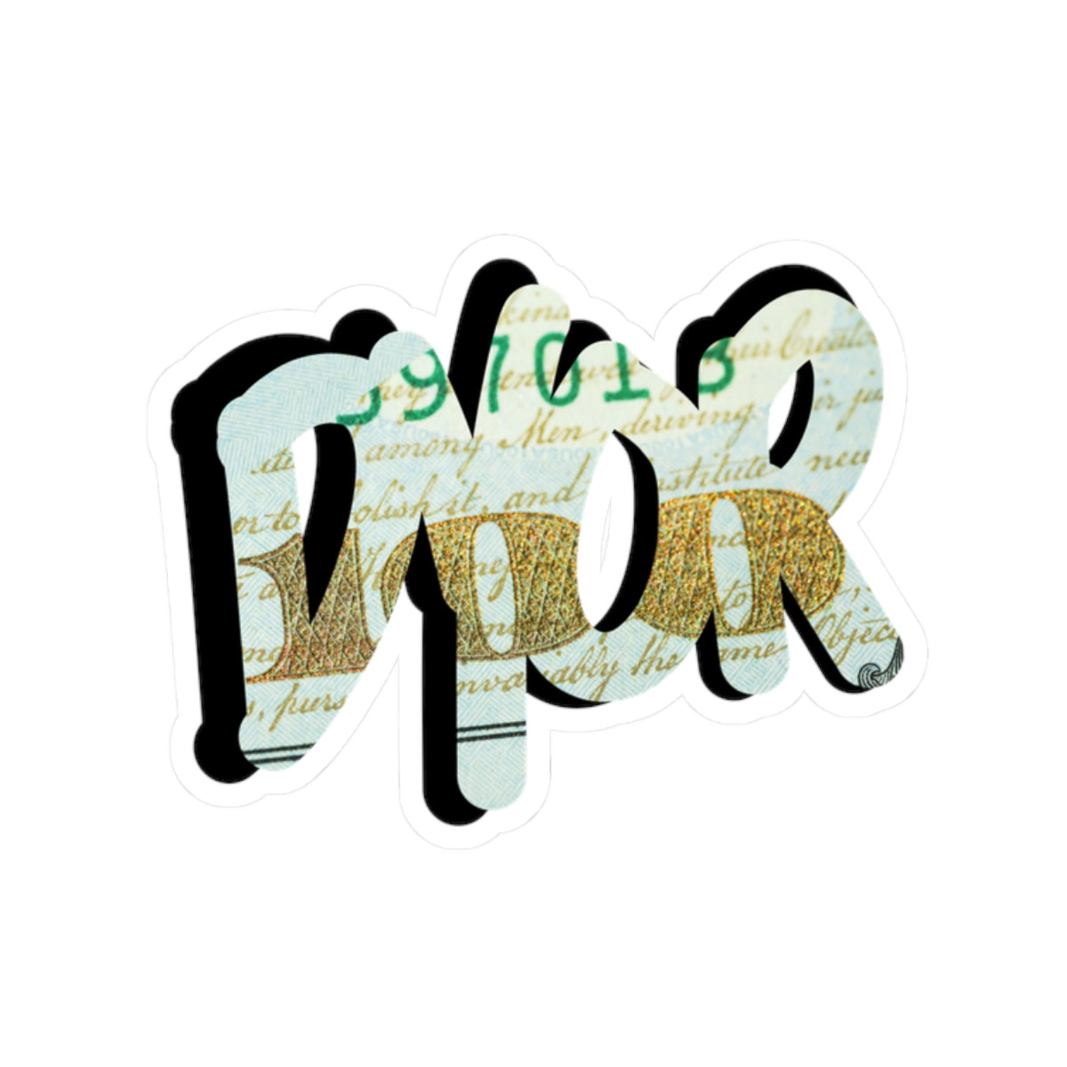 DYOR Graffiti Script Crypto Kiss-Cut Sticker — Crypt Apparel Retro Money Script Laptop Decal