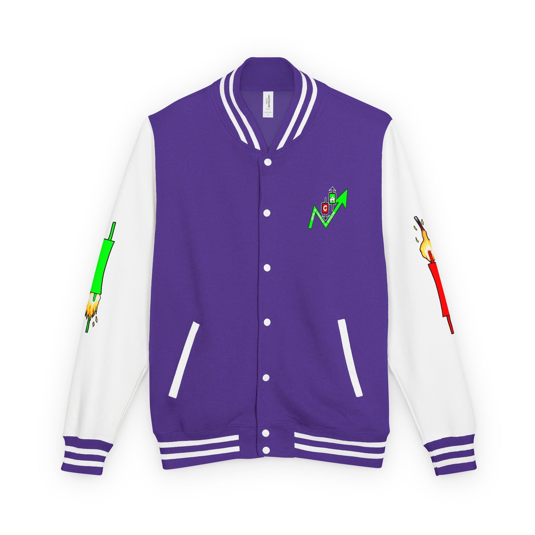 Crypt Apparel Letterman Jacket — 'Crypto Trader' Neon Graffiti Varsity Jacket