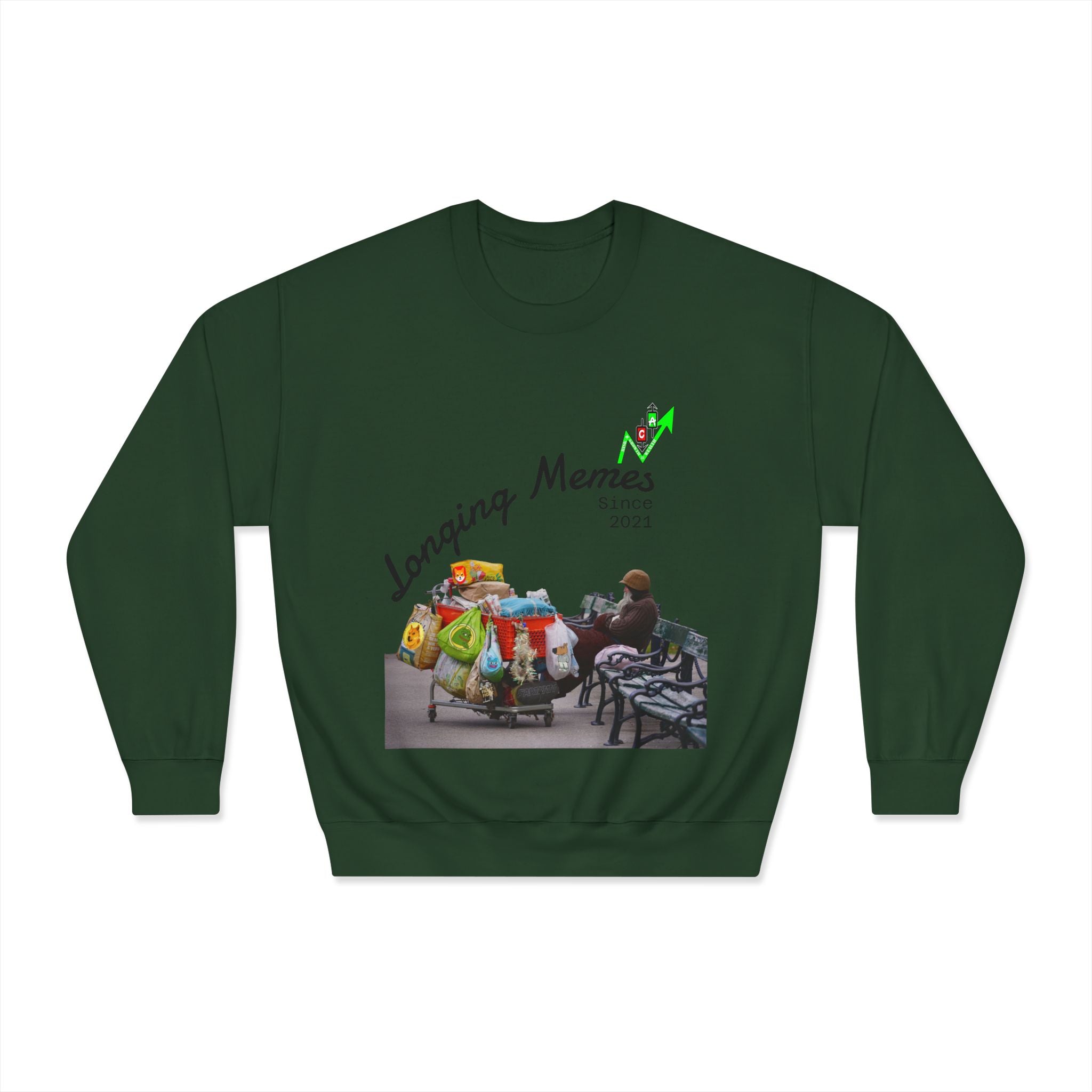 Bag Holders Meme Coin Crypto Crewneck Sweatshirt — "Crypt Apparel" Graphic