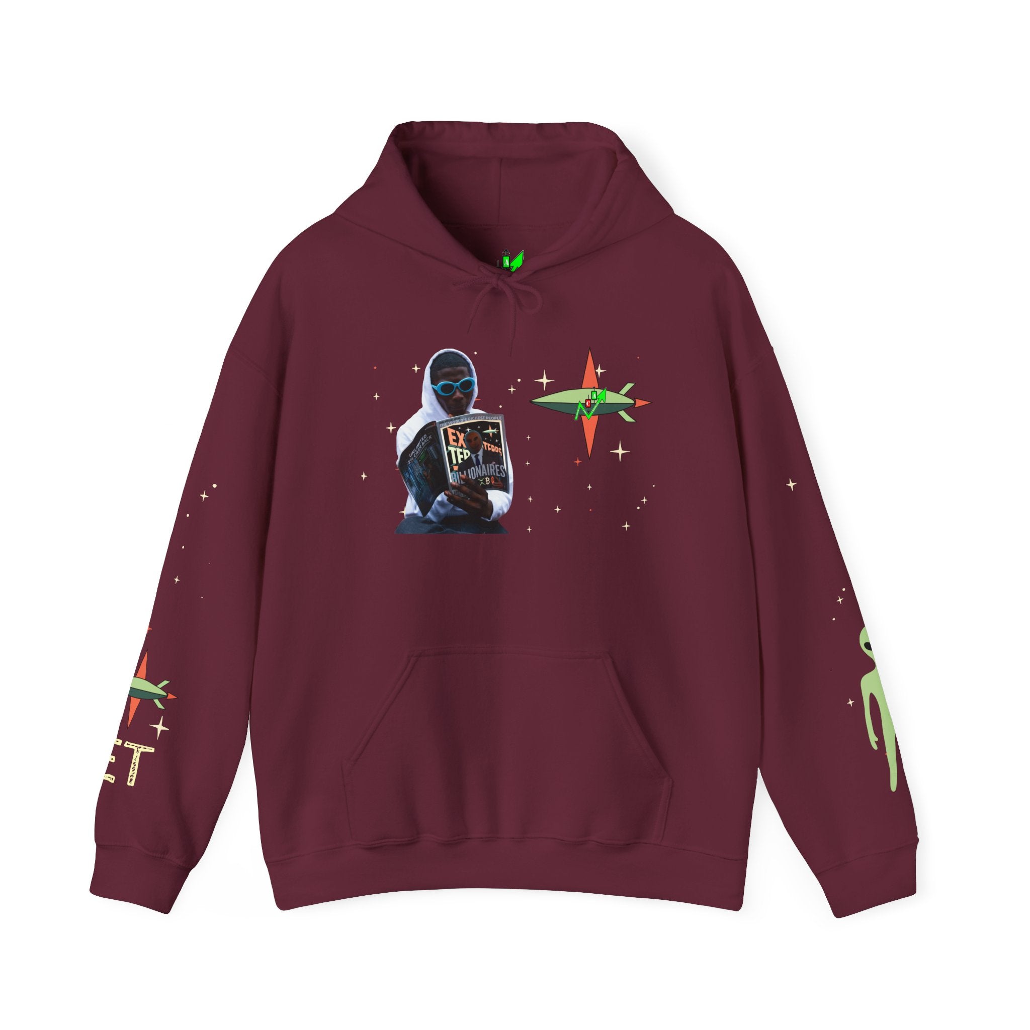 Extra Terrestrial Trader Crypto Hoodie — Crypt Apparel Graphic Sweatshirt