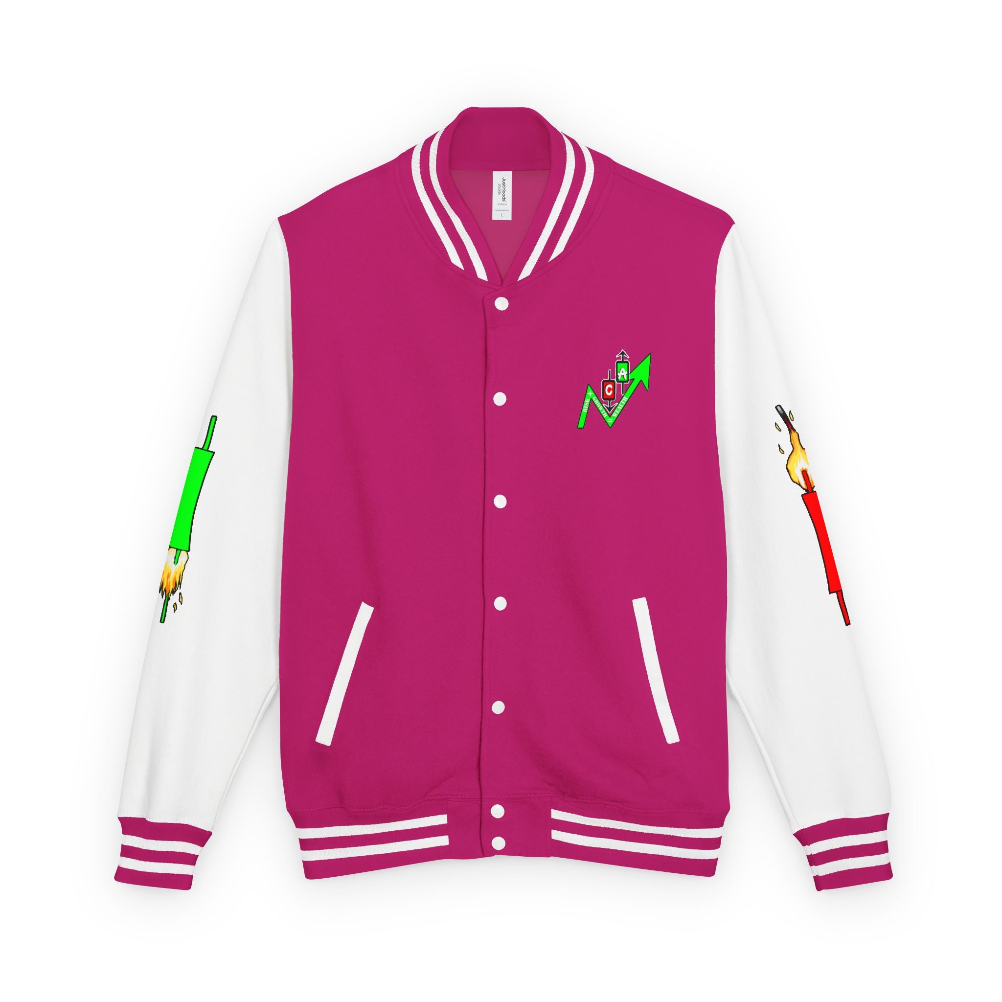 Crypt Apparel Letterman Jacket — 'Crypto Trader' Neon Graffiti Varsity Jacket