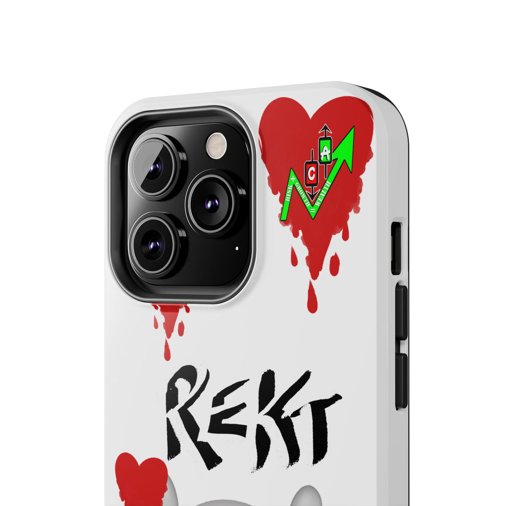Rekt Portfolio Tough Phone Case — Skull & Dripping Heart Protective Cover