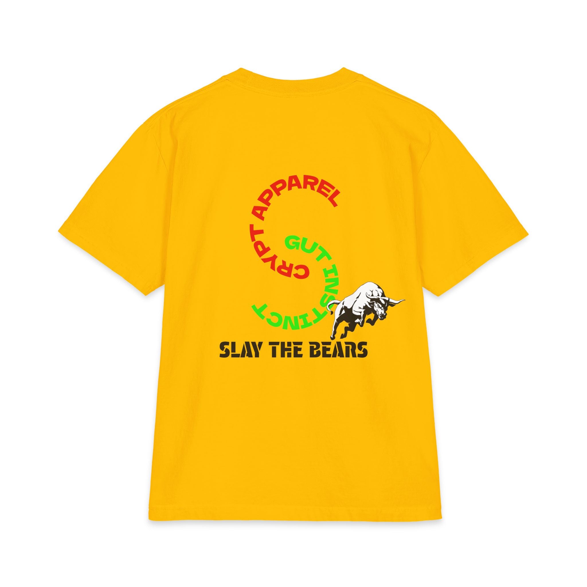 Gut Instinct Bull vs Bear Graphic Tee – Crypt Apparel "Slay the Bears" Stock Market Shirt