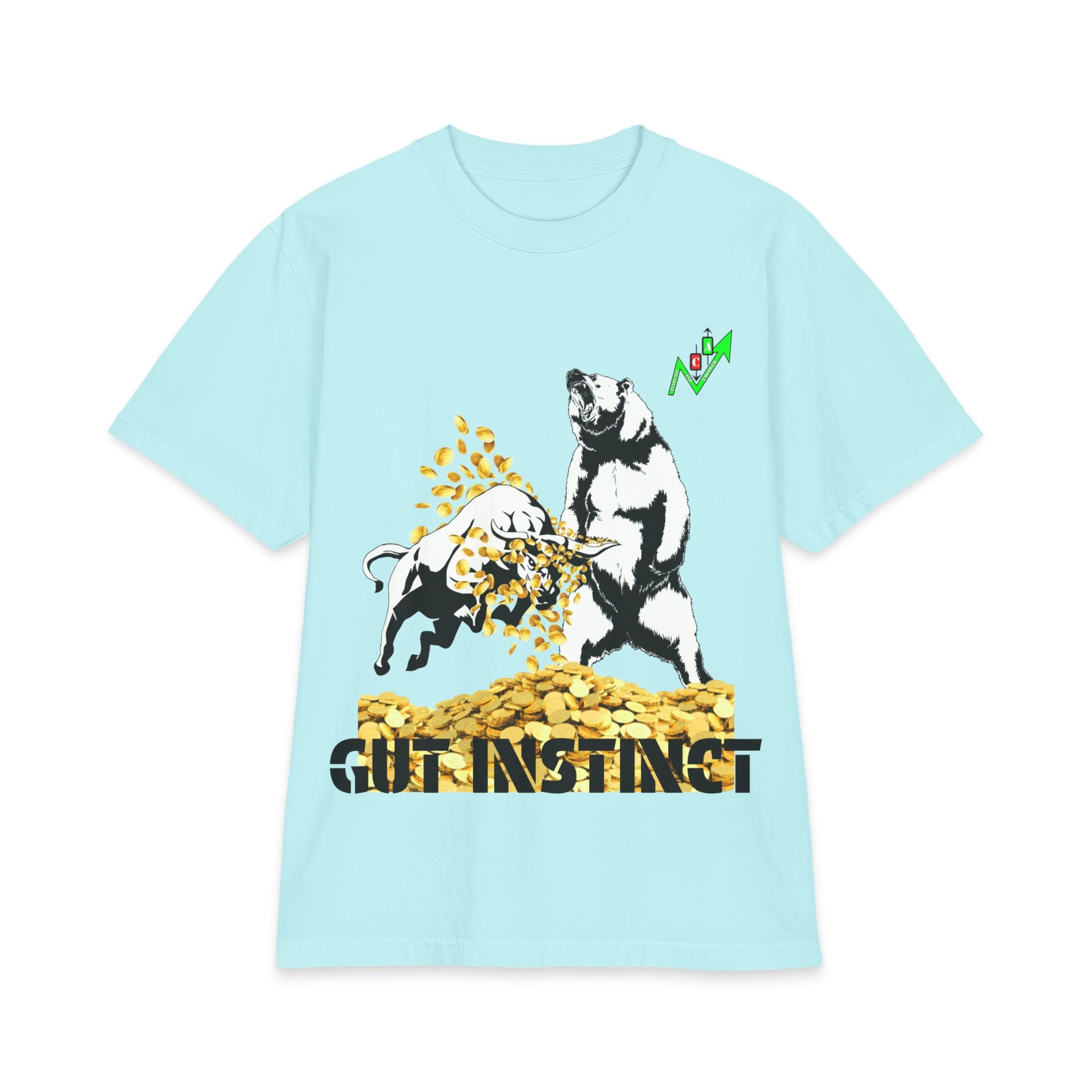 Gut Instinct Bull vs Bear Graphic Tee – Crypt Apparel "Slay the Bears" Stock Market Shirt