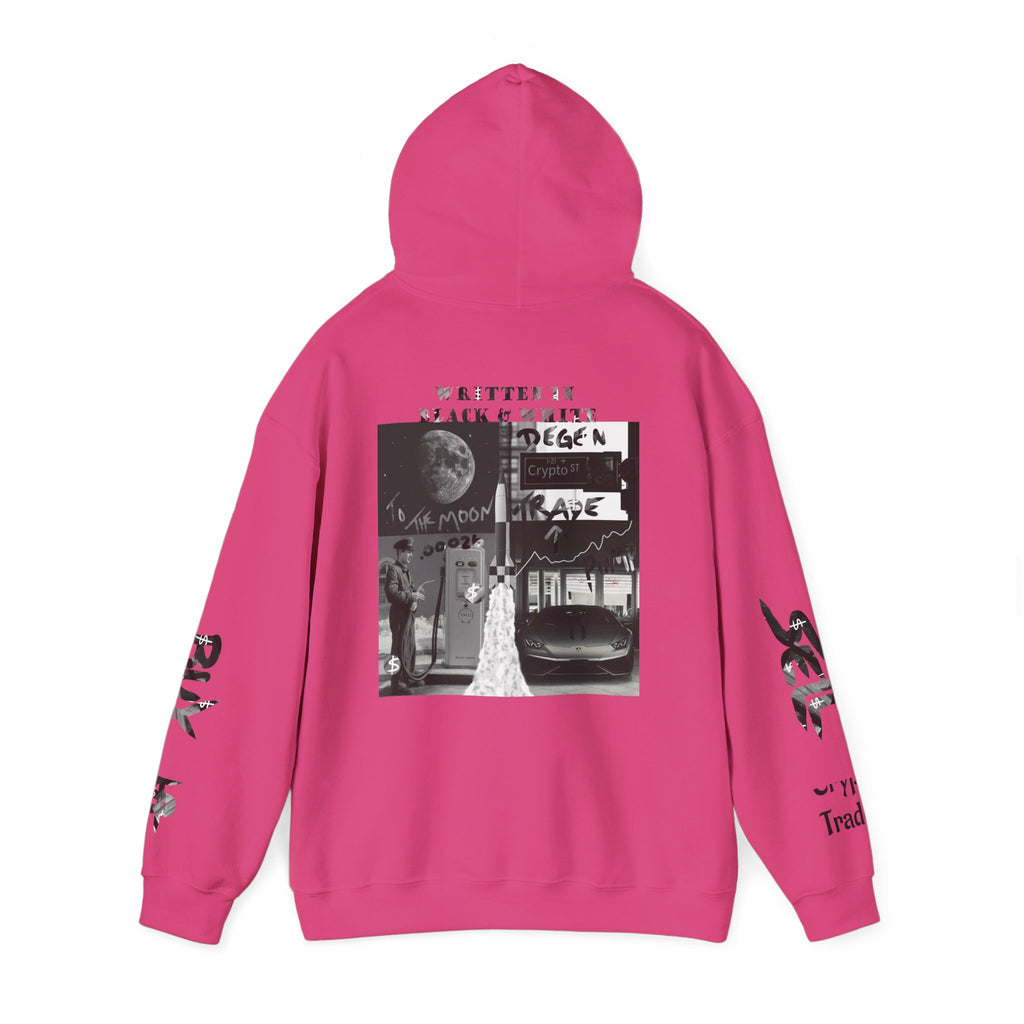 Black & White Crypto Collage Hoodie | Crypt Apparel Graphic Sweatshirt