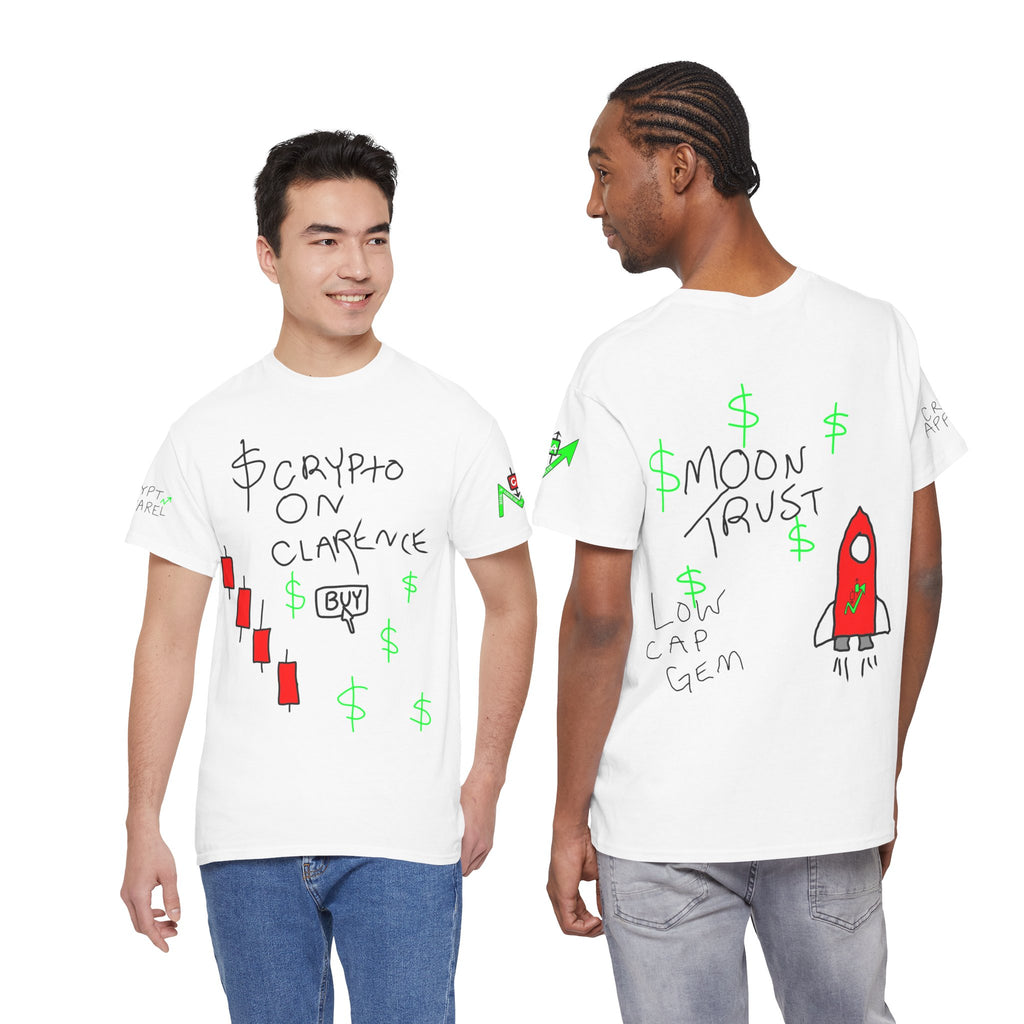Crypto on Clarence Tee — "Crypt Apparel" / "crypto illiterate" Graphic Shirt
